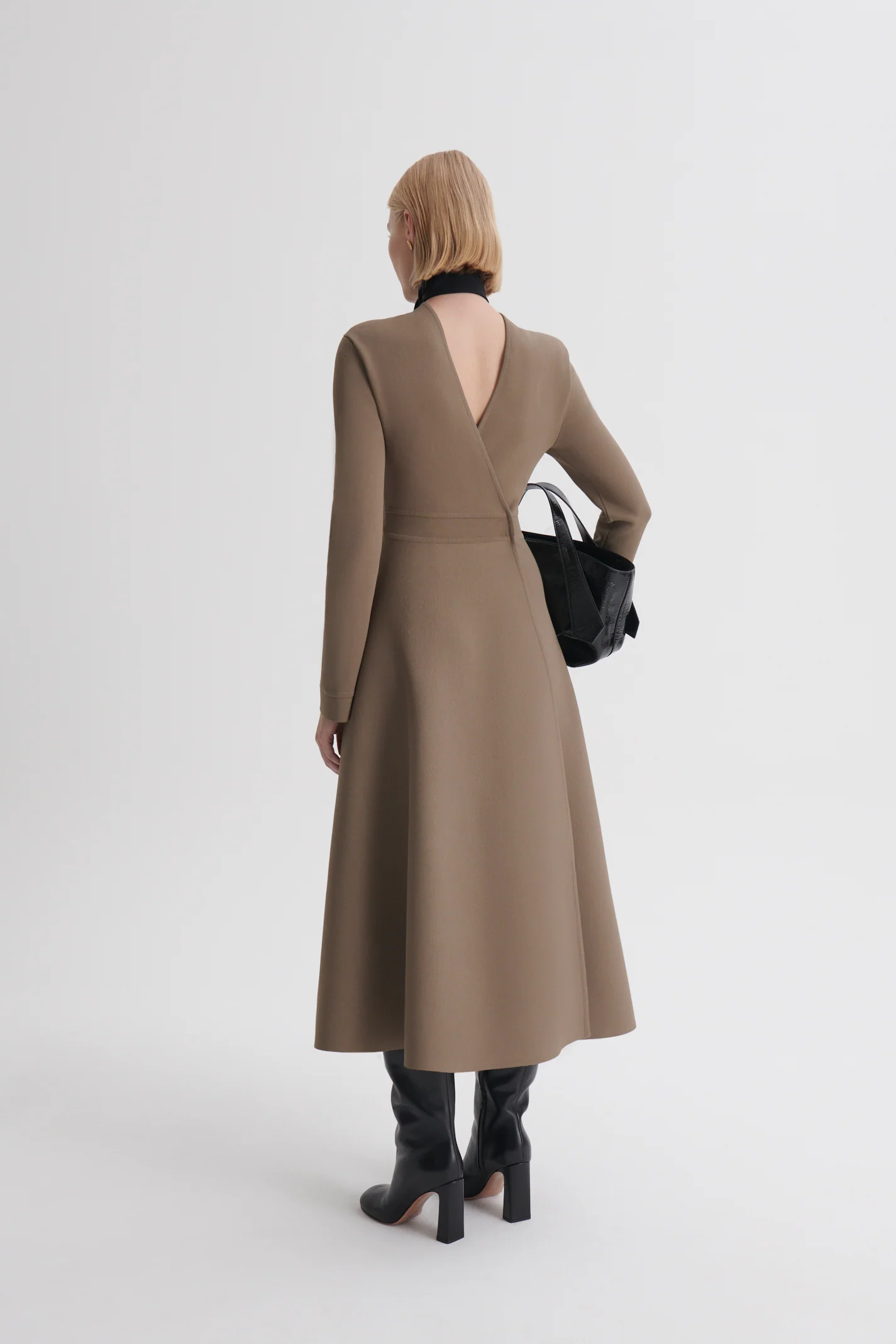 CREPE KNIT WRAP BACK DRESS - Image 5