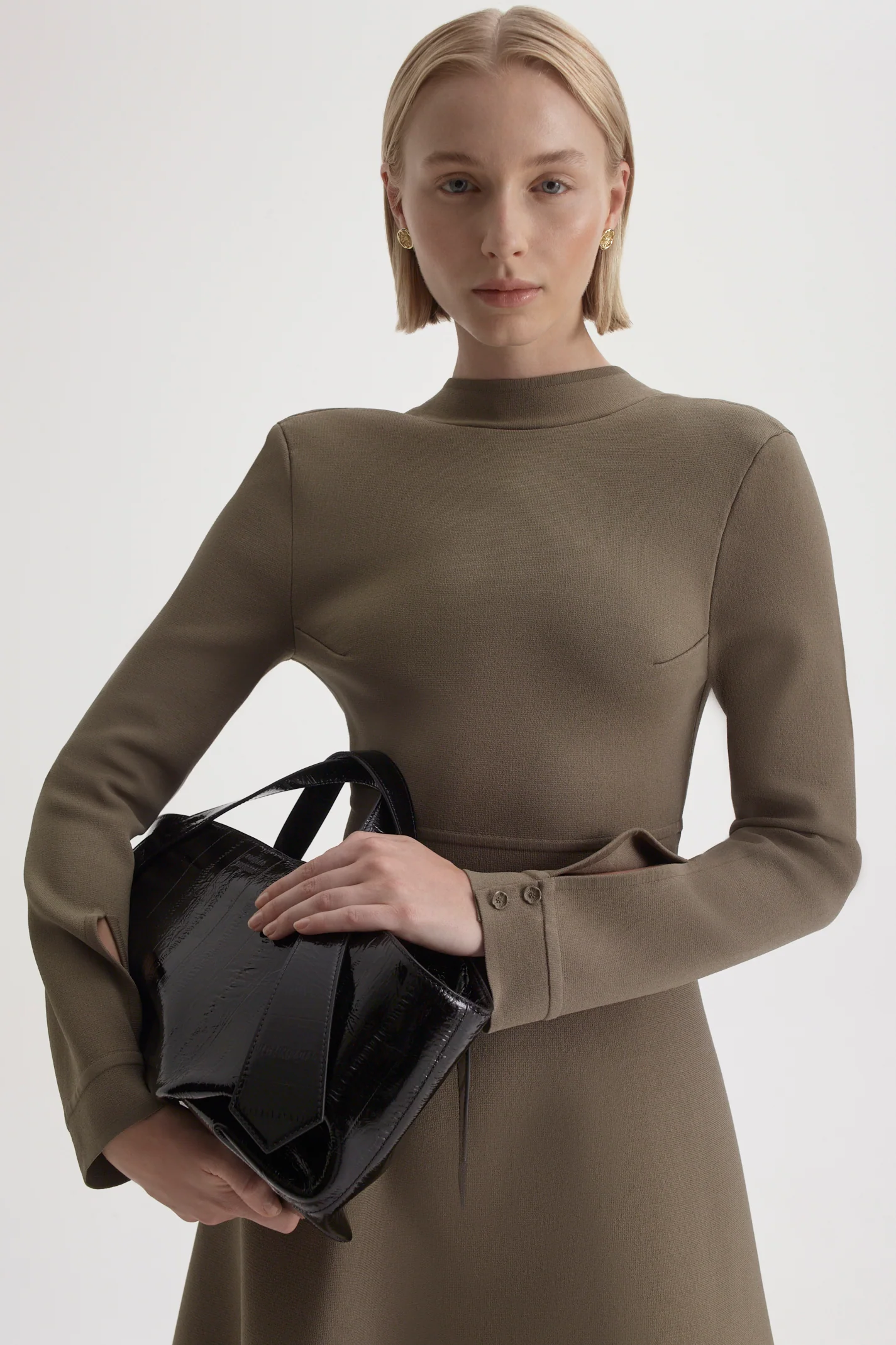 CREPE KNIT WRAP BACK DRESS - Image 7