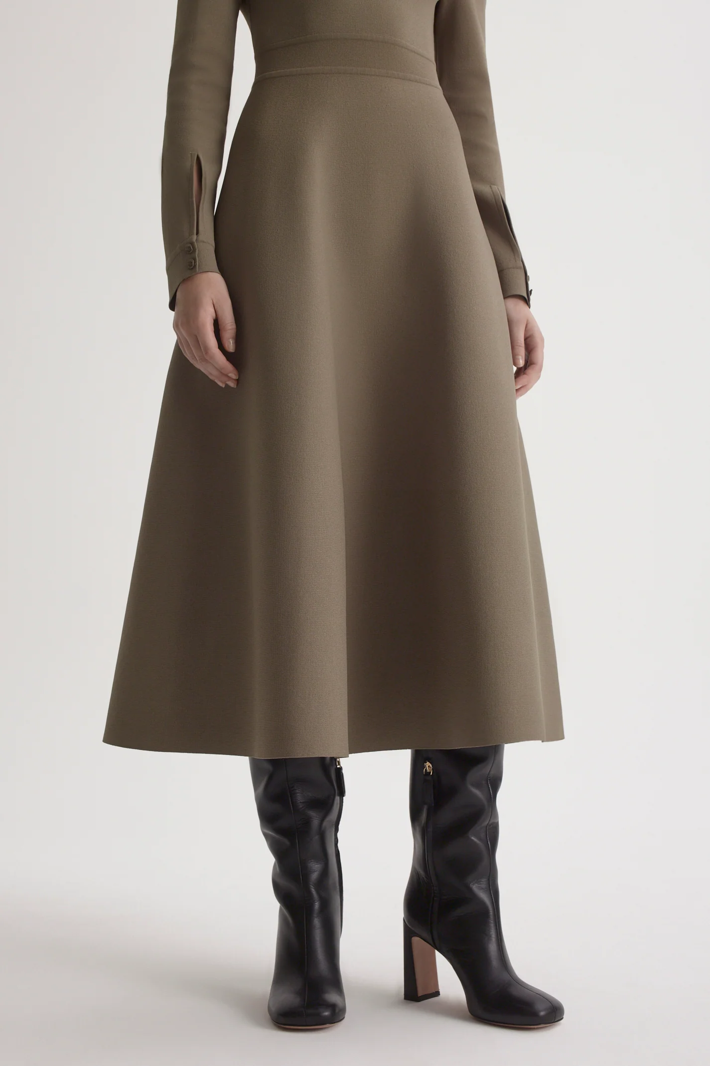 CREPE KNIT WRAP BACK DRESS - Image 9