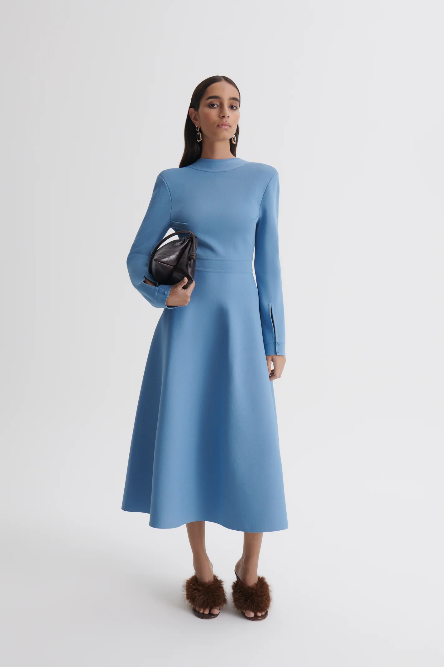 CREPE KNIT WRAP BACK DRESS - Image 4