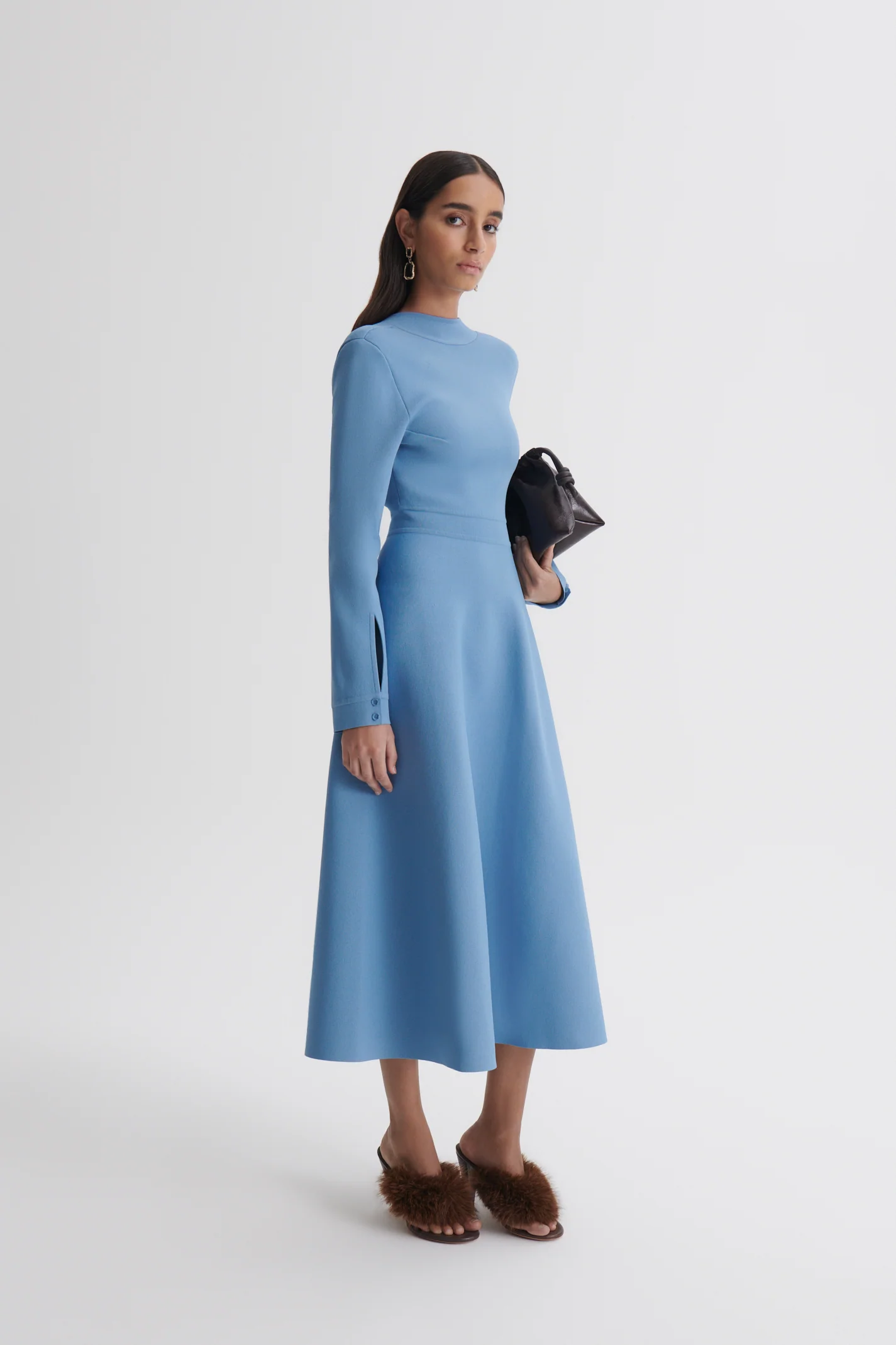 CREPE KNIT WRAP BACK DRESS - Image 5
