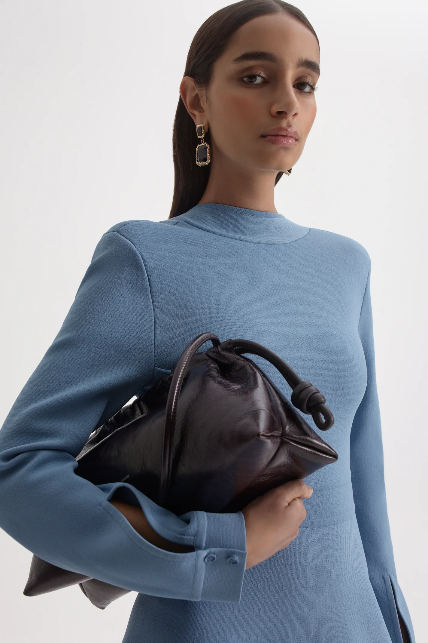 CREPE KNIT WRAP BACK DRESS - Image 9