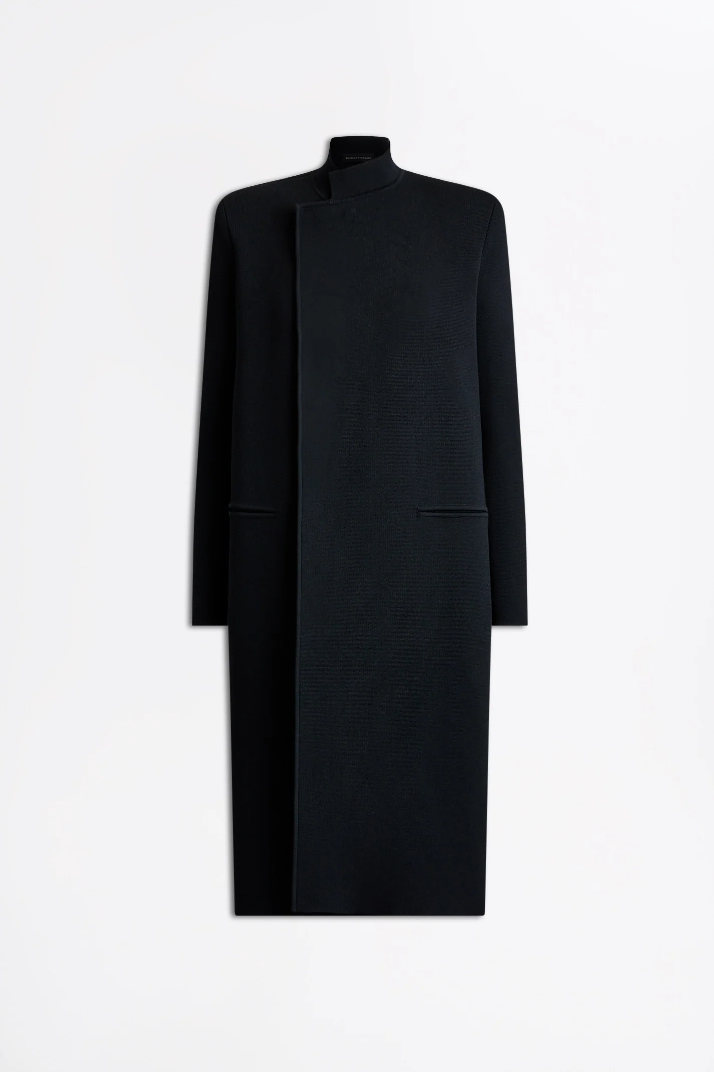 CREPE KNIT WRAP FUNNEL COAT - Image 2