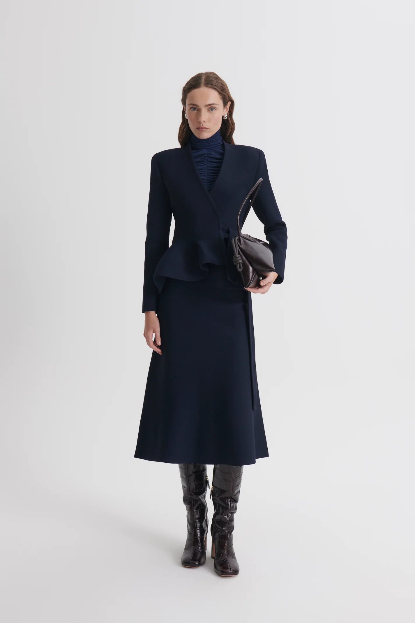 CREPE KNIT WRAP JACKET - Image 3