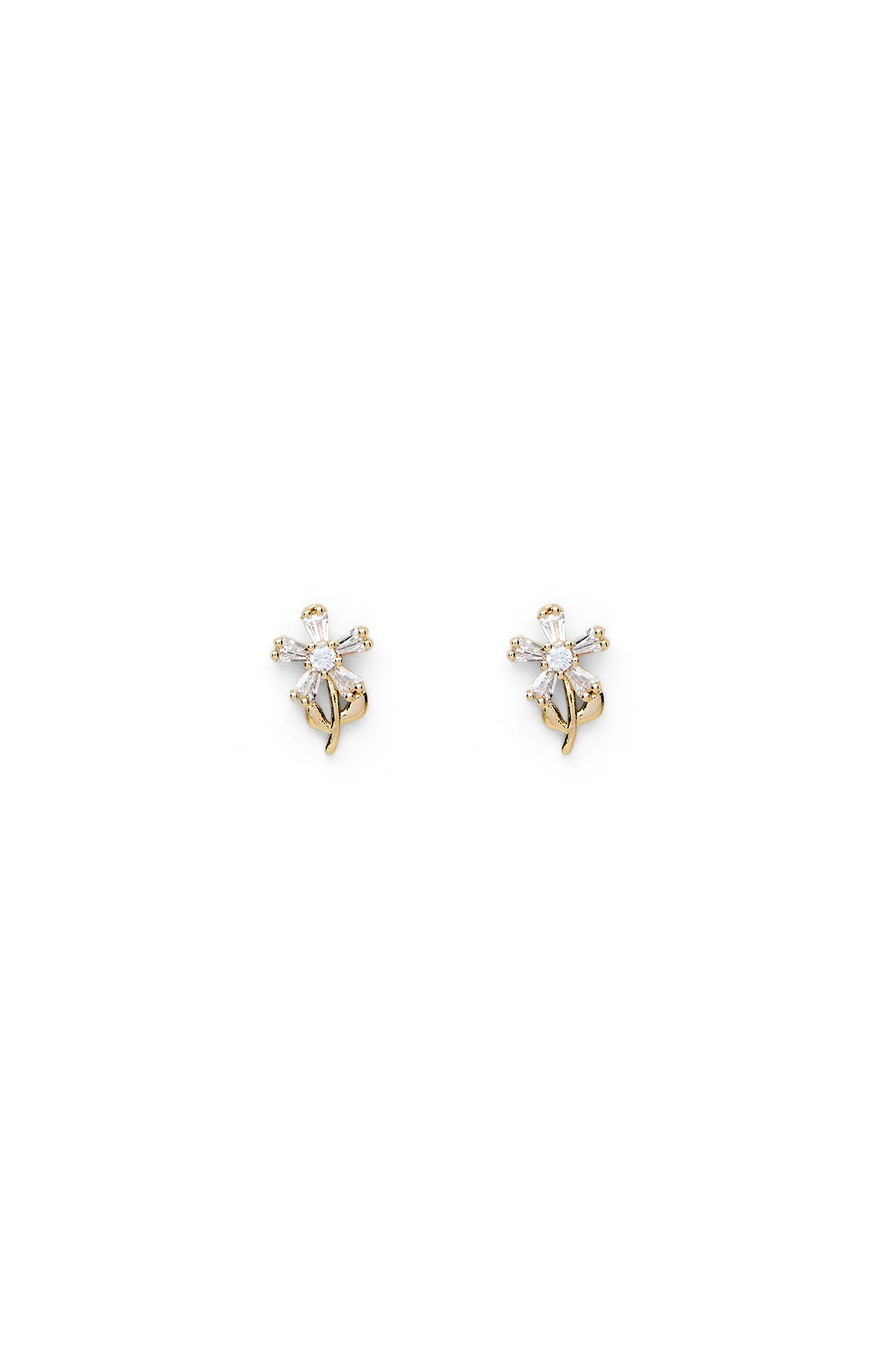 CRYSTAL FLOWER STUDS