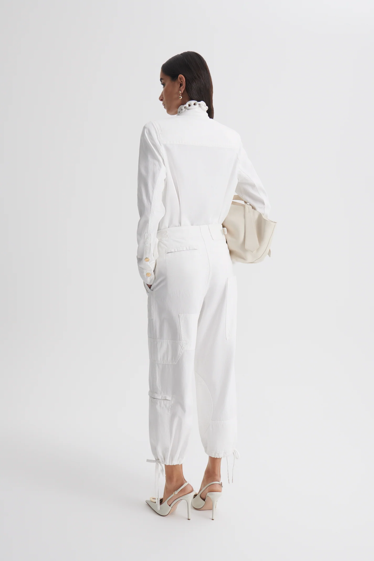 DENIM CROPPED CARGO JEAN - Image 5
