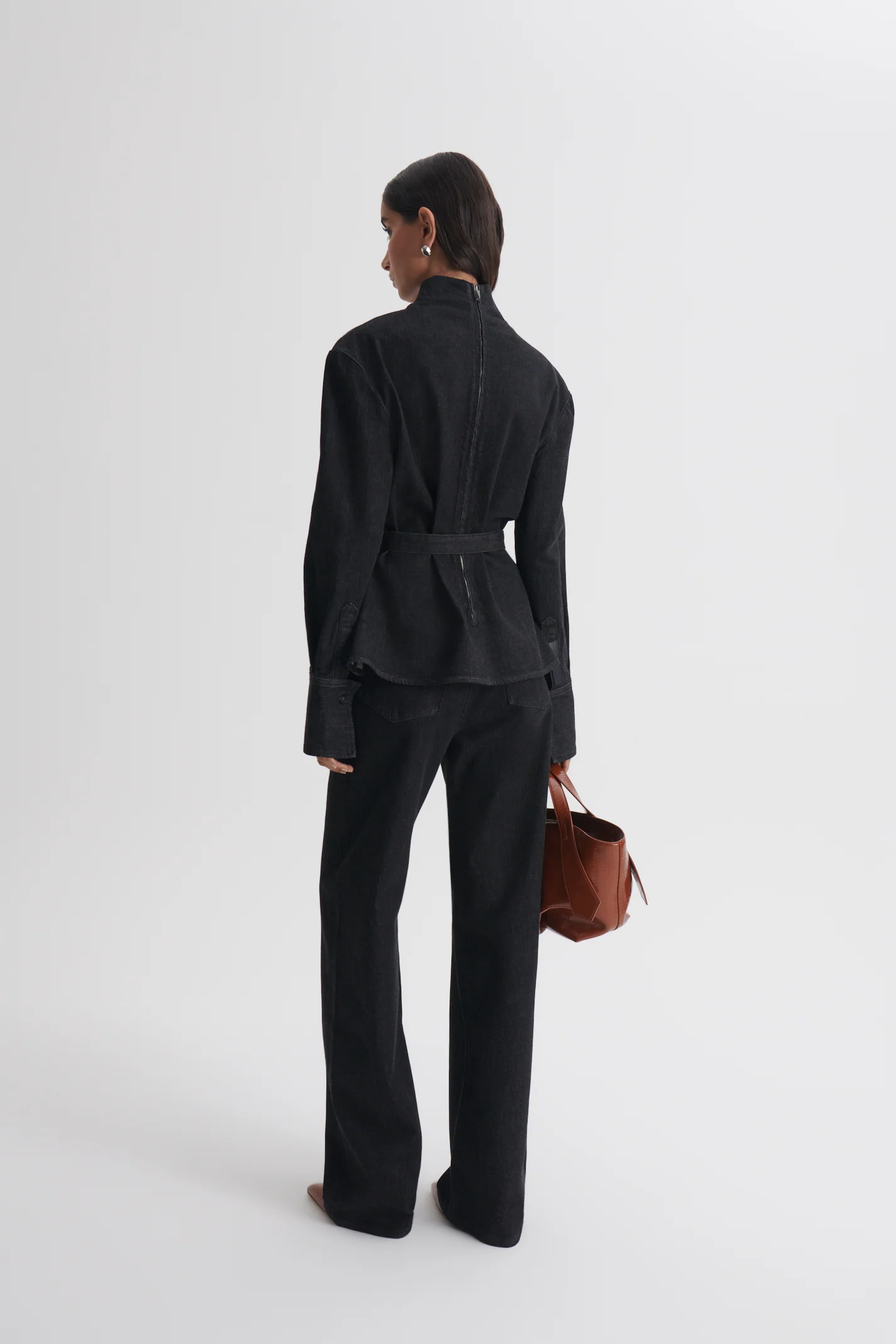 DENIM FUNNEL NECK TOP - Image 6