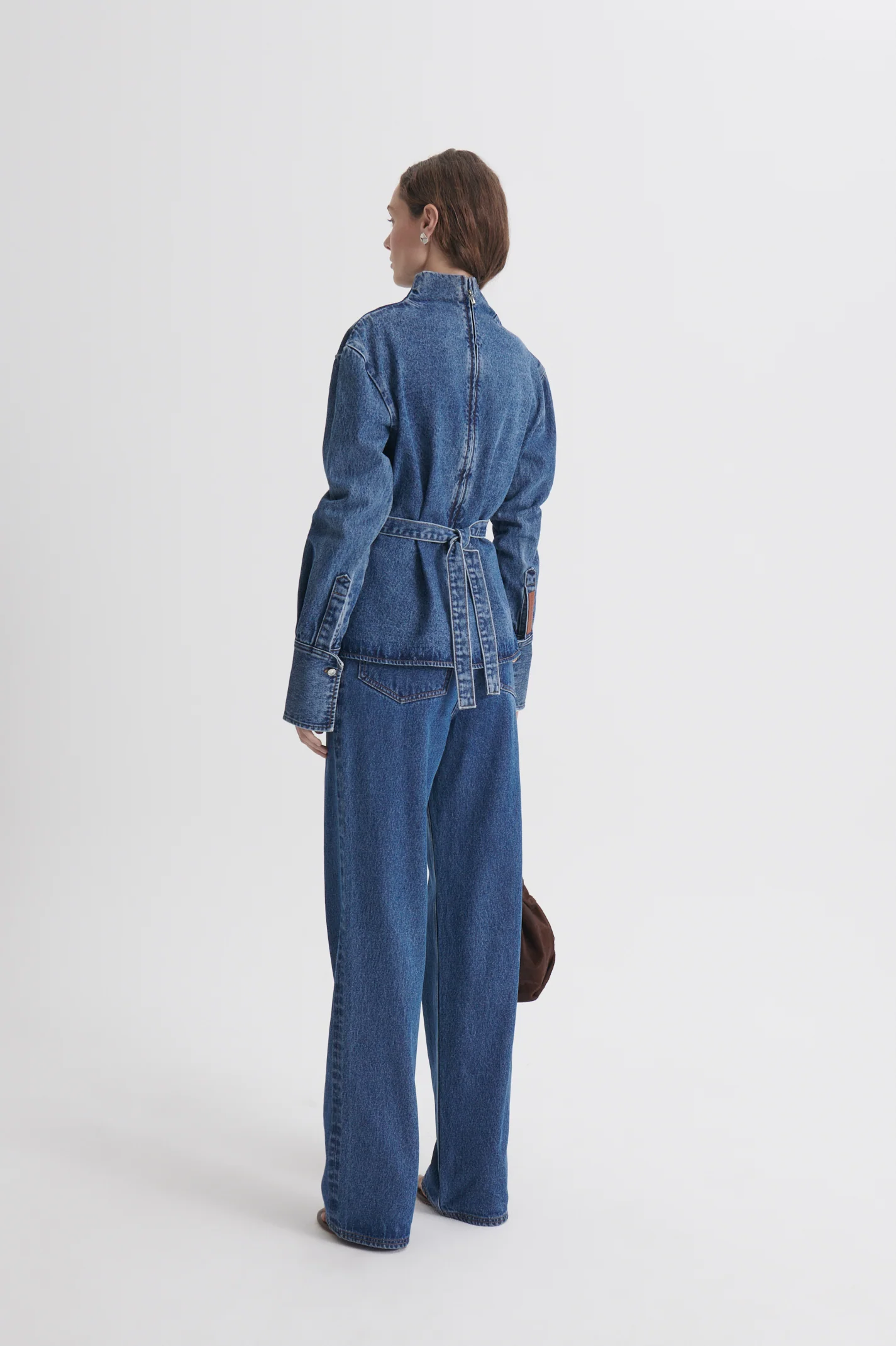 DENIM FUNNEL NECK TOP - Image 6