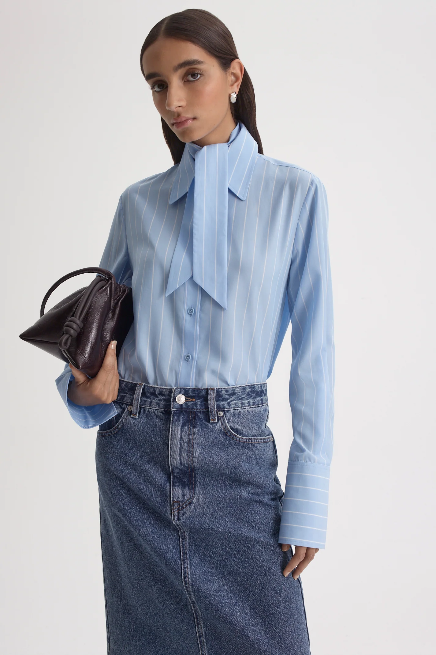 DENIM MID WAIST PENCIL SKIRT - Image 6