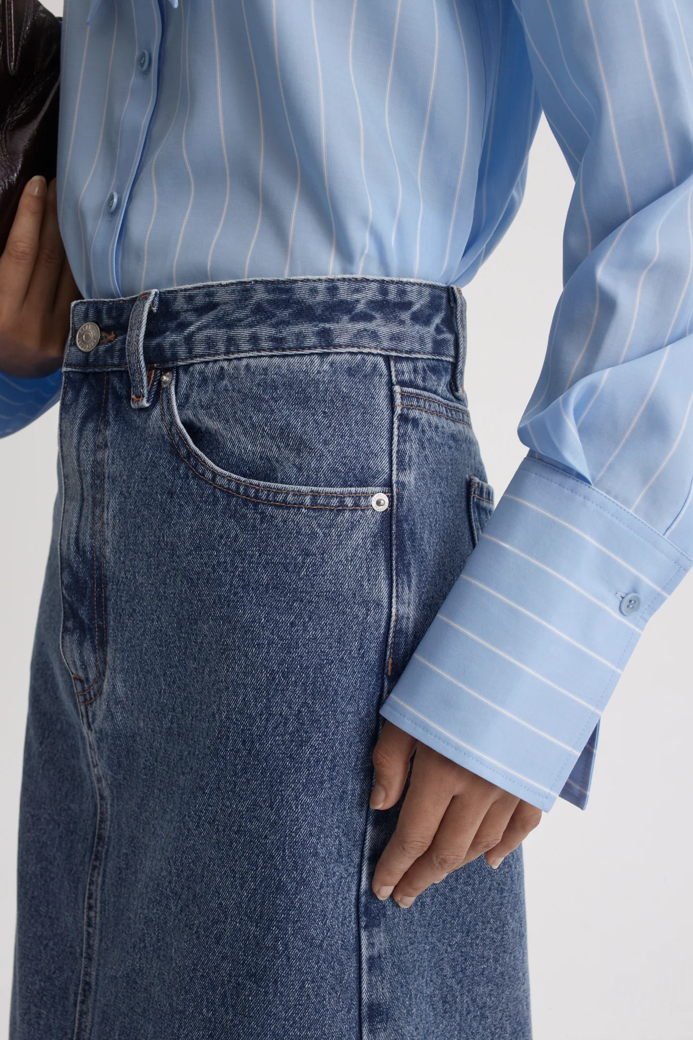 DENIM MID WAIST PENCIL SKIRT - Image 7