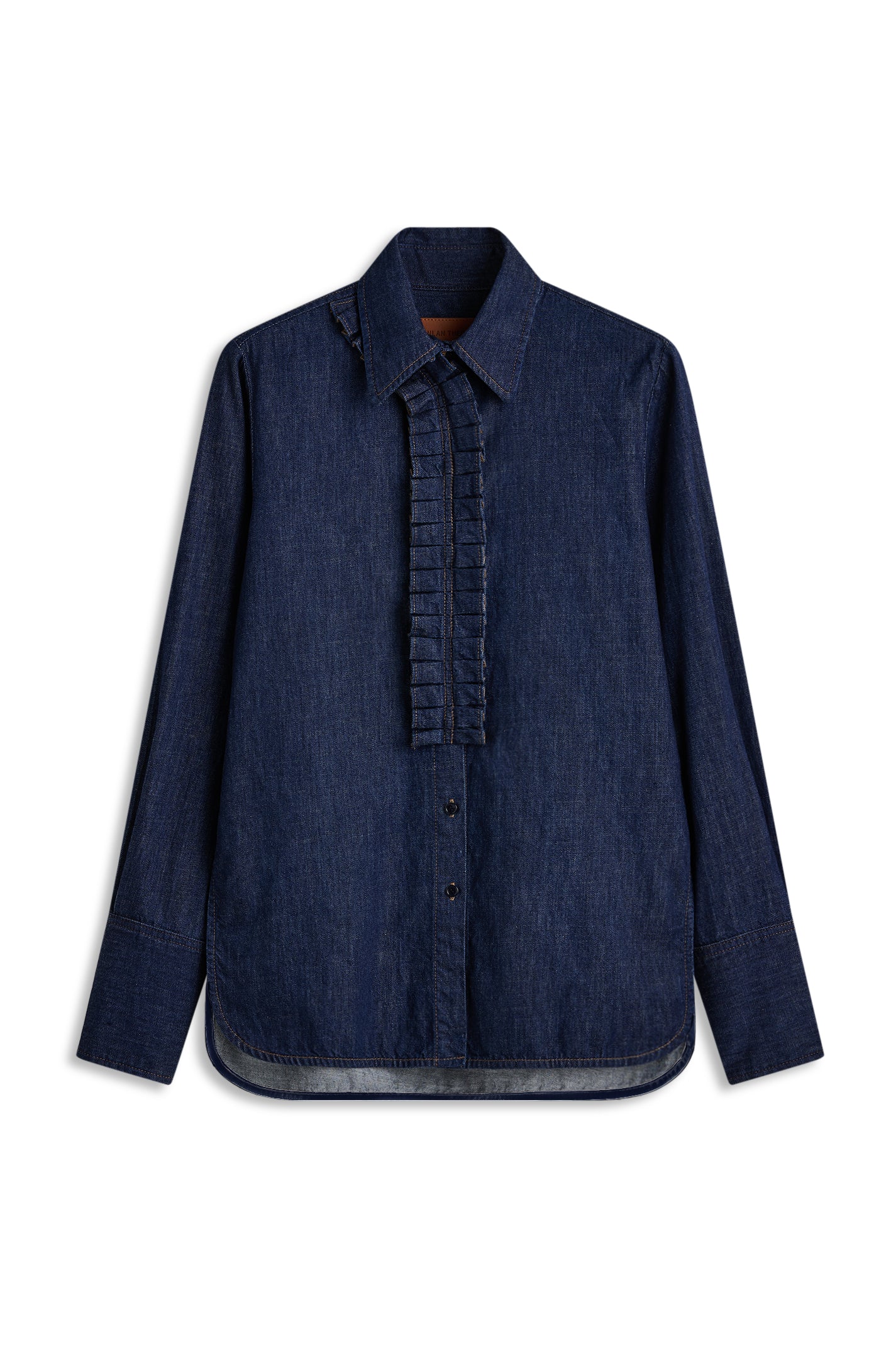 DENIM RUFFLE SHIRT