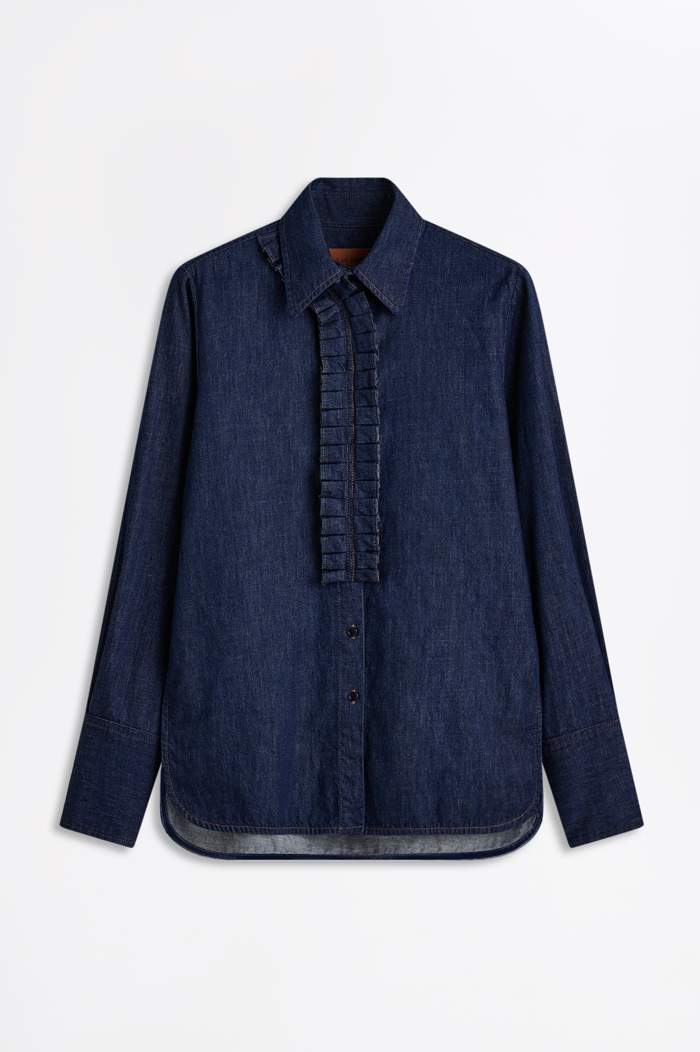 DENIM RUFFLE SHIRT - Image 2