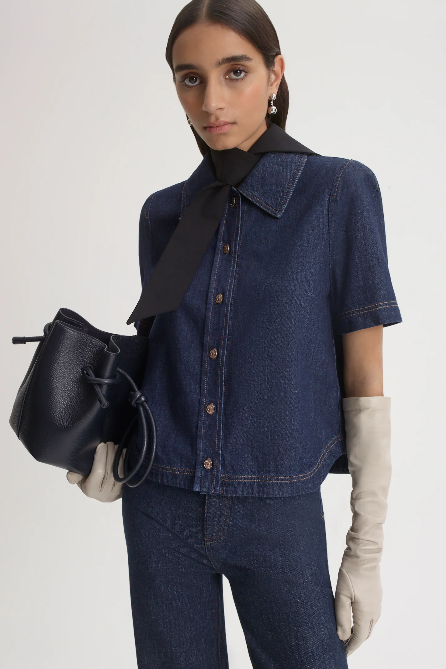 DENIM SHORT SLEEVE SHIRT - Image 3