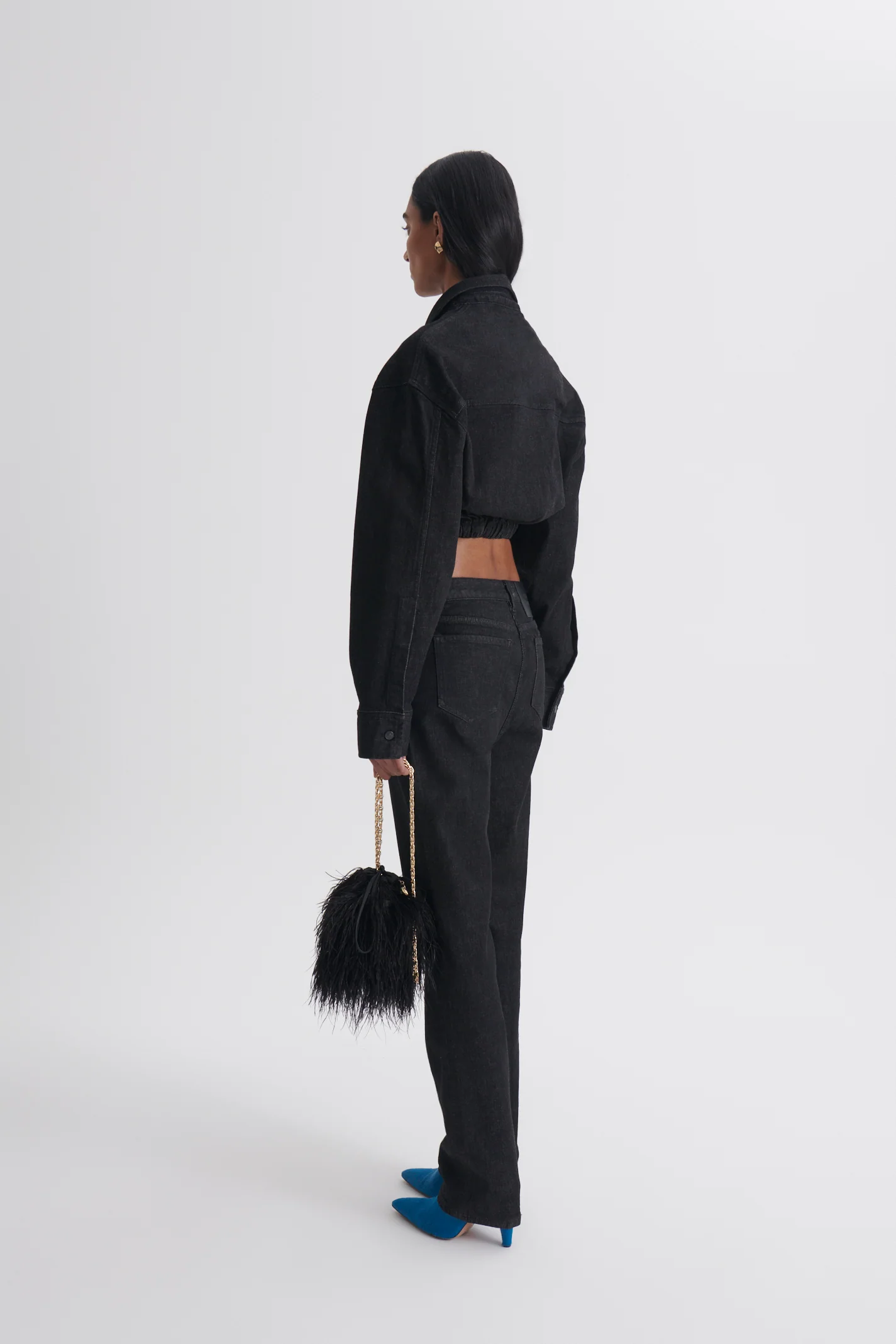 DENIM SOFT WAIST CROP JACKET - Image 6