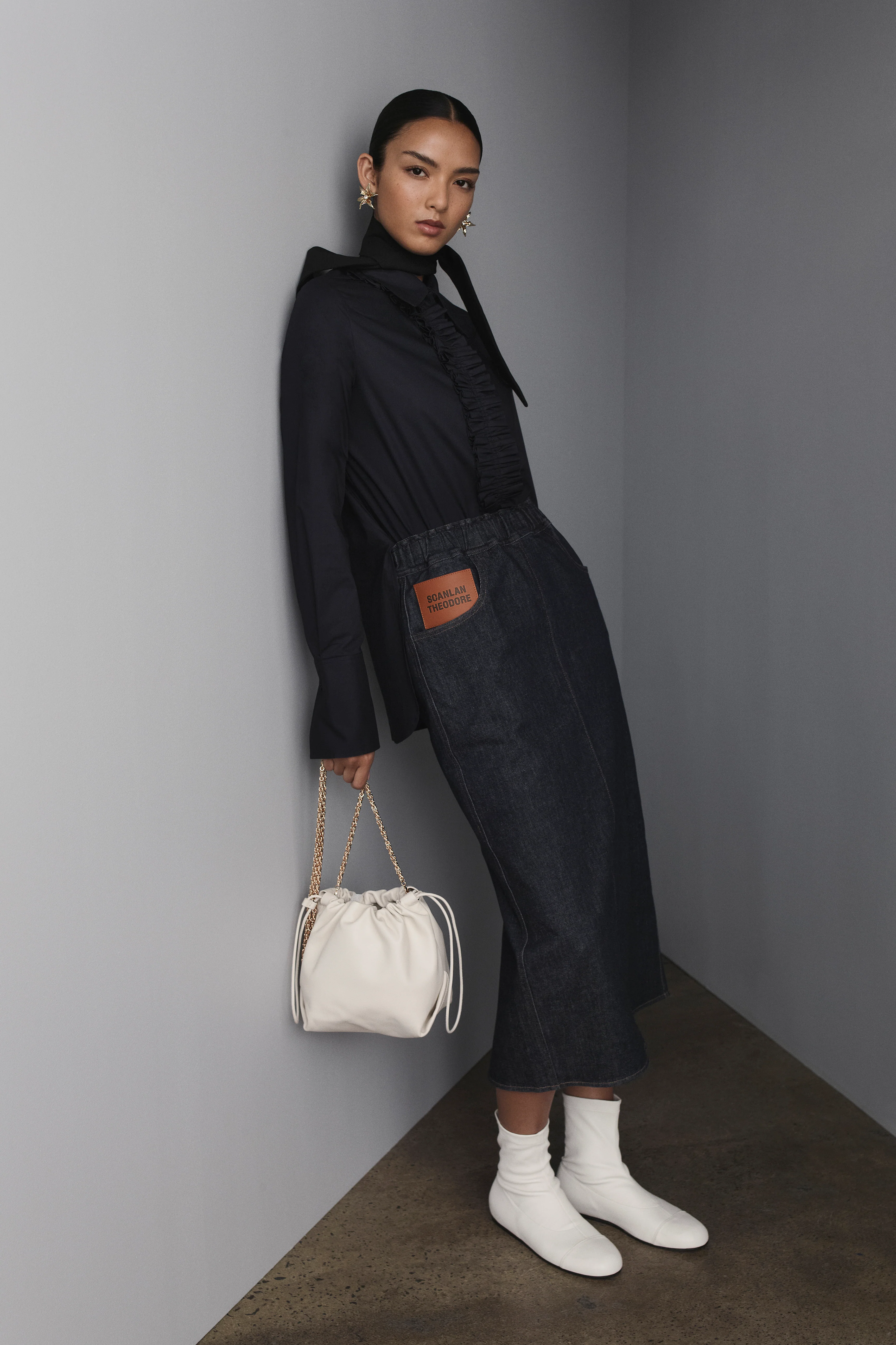 DENIM SOFT WAIST PENCIL SKIRT - Image 3