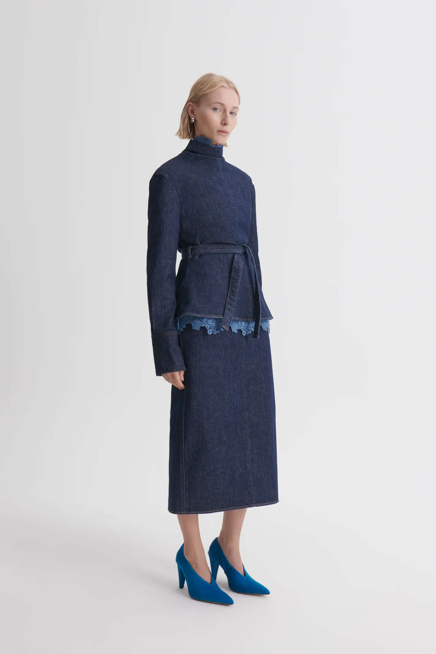 DENIM SOFT WAIST PENCIL SKIRT - Image 5