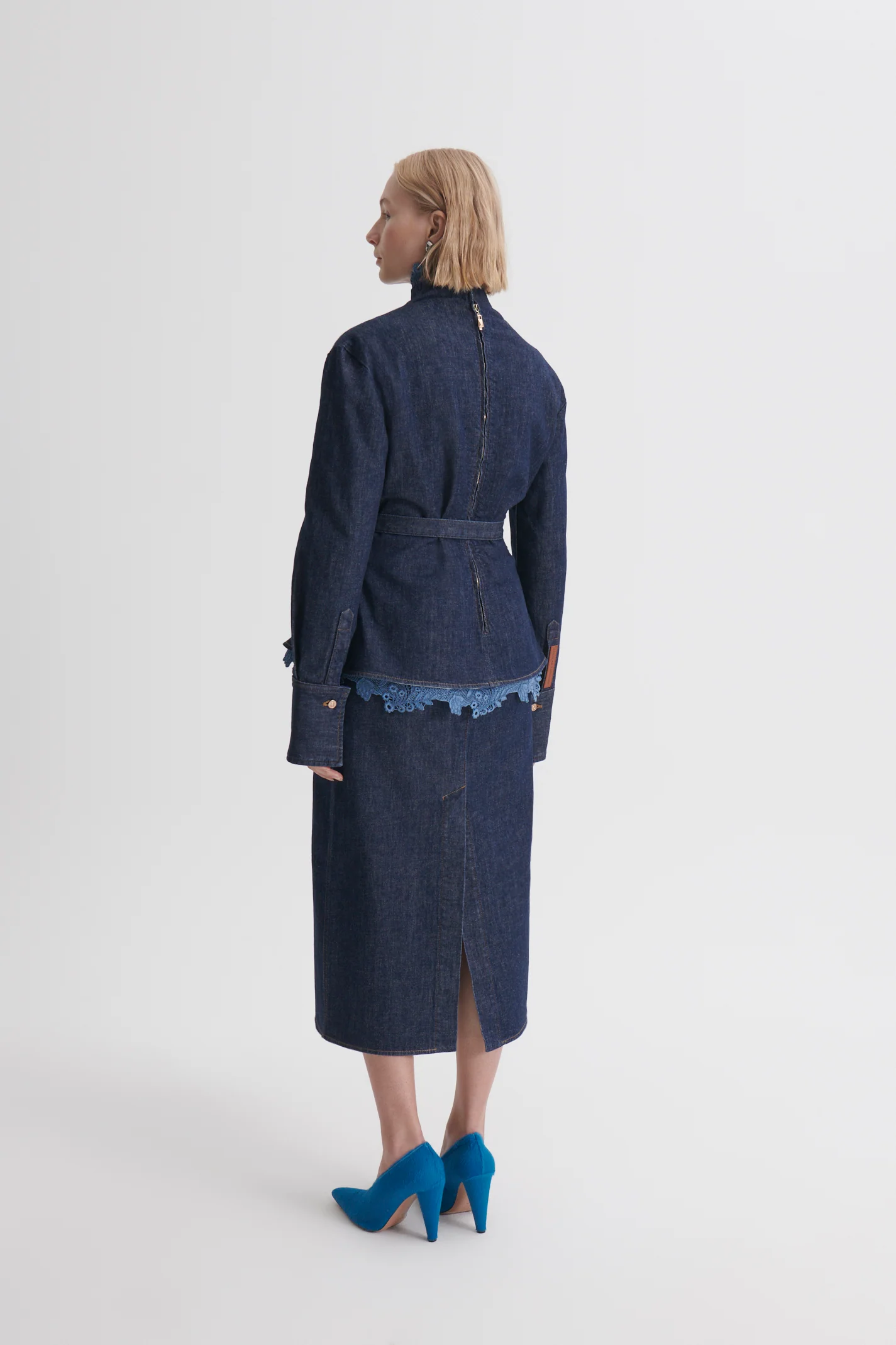 DENIM SOFT WAIST PENCIL SKIRT - Image 6