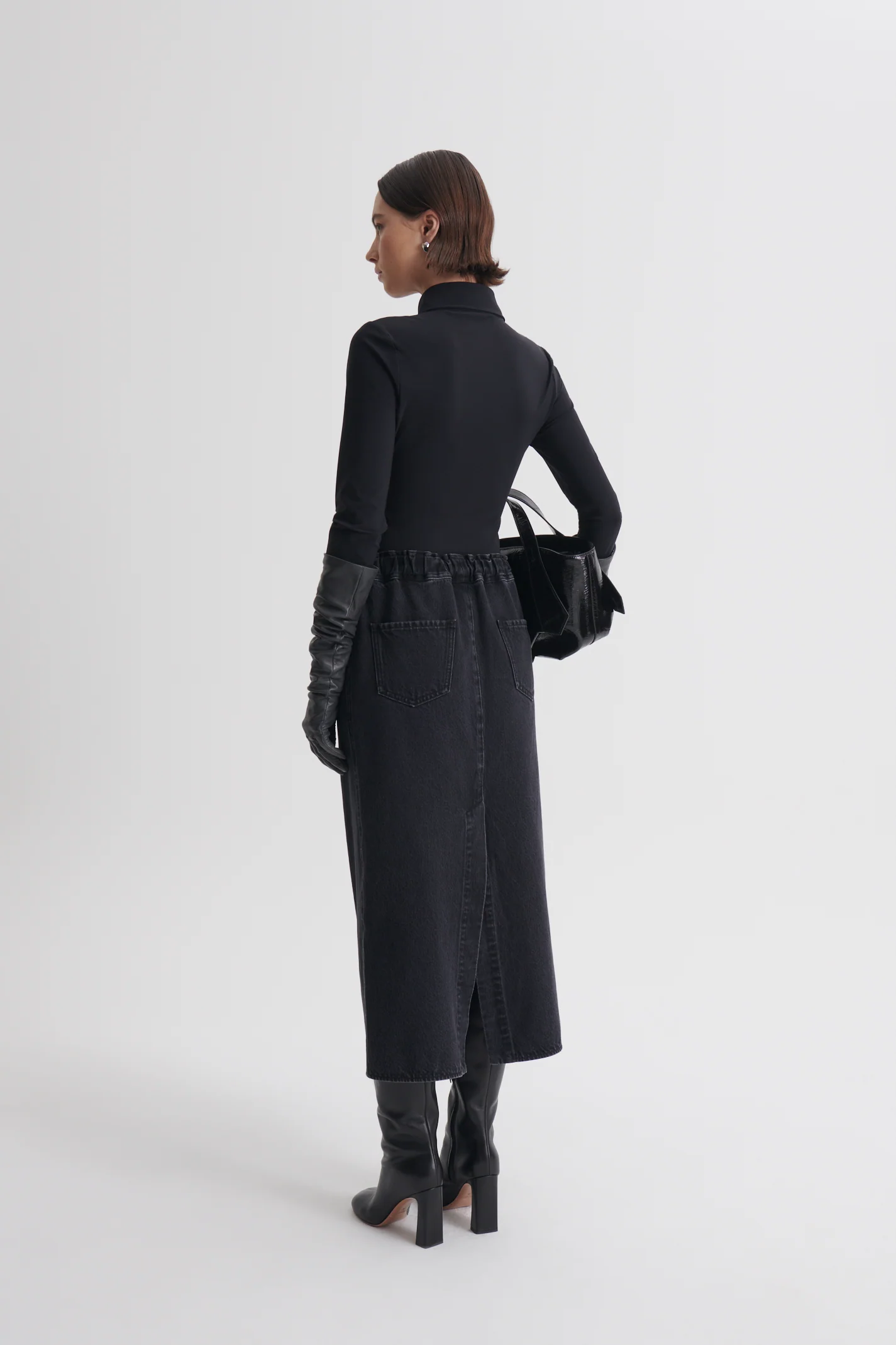 DENIM SOFT WAIST PENCIL SKIRT - Image 5