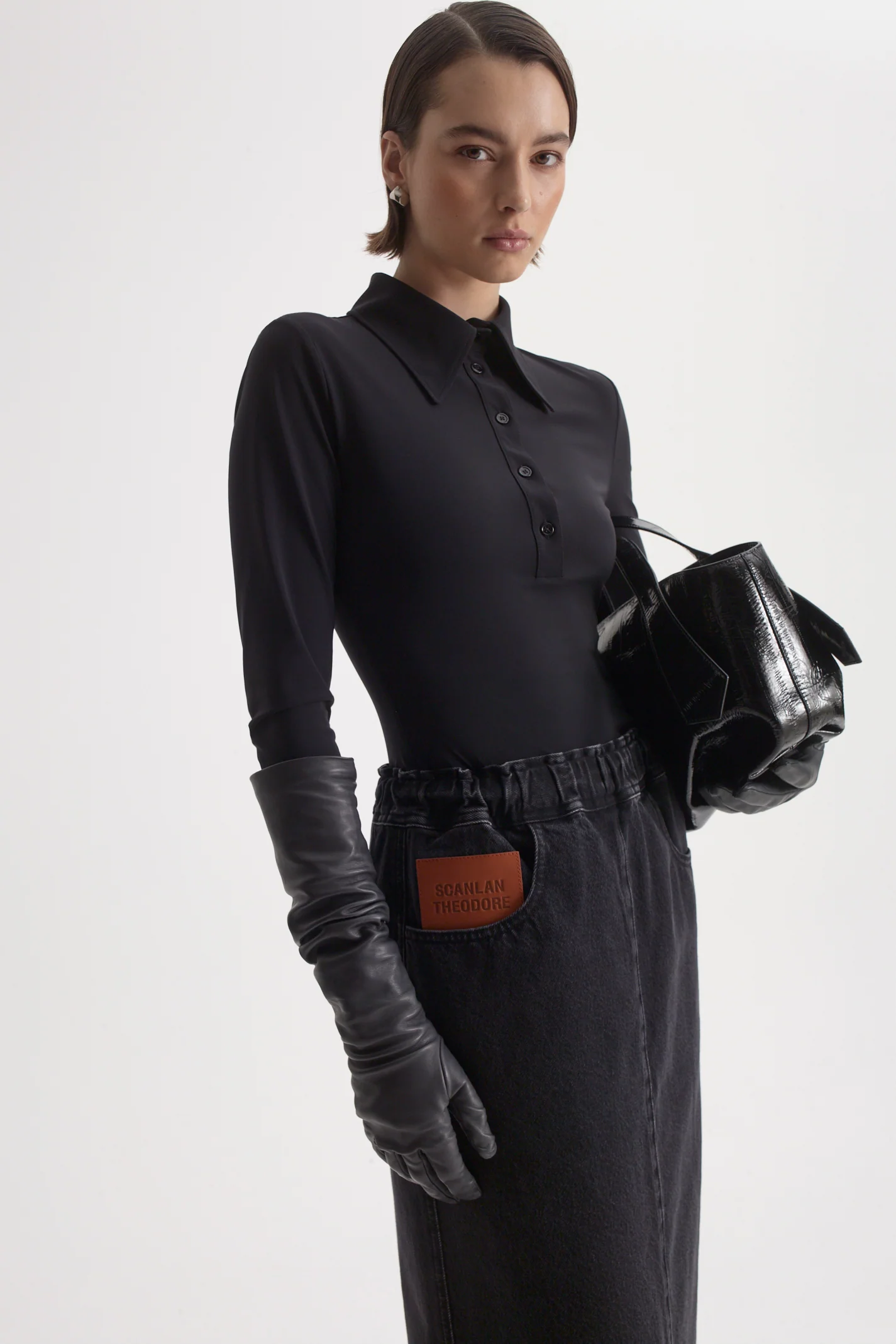 DENIM SOFT WAIST PENCIL SKIRT - Image 6