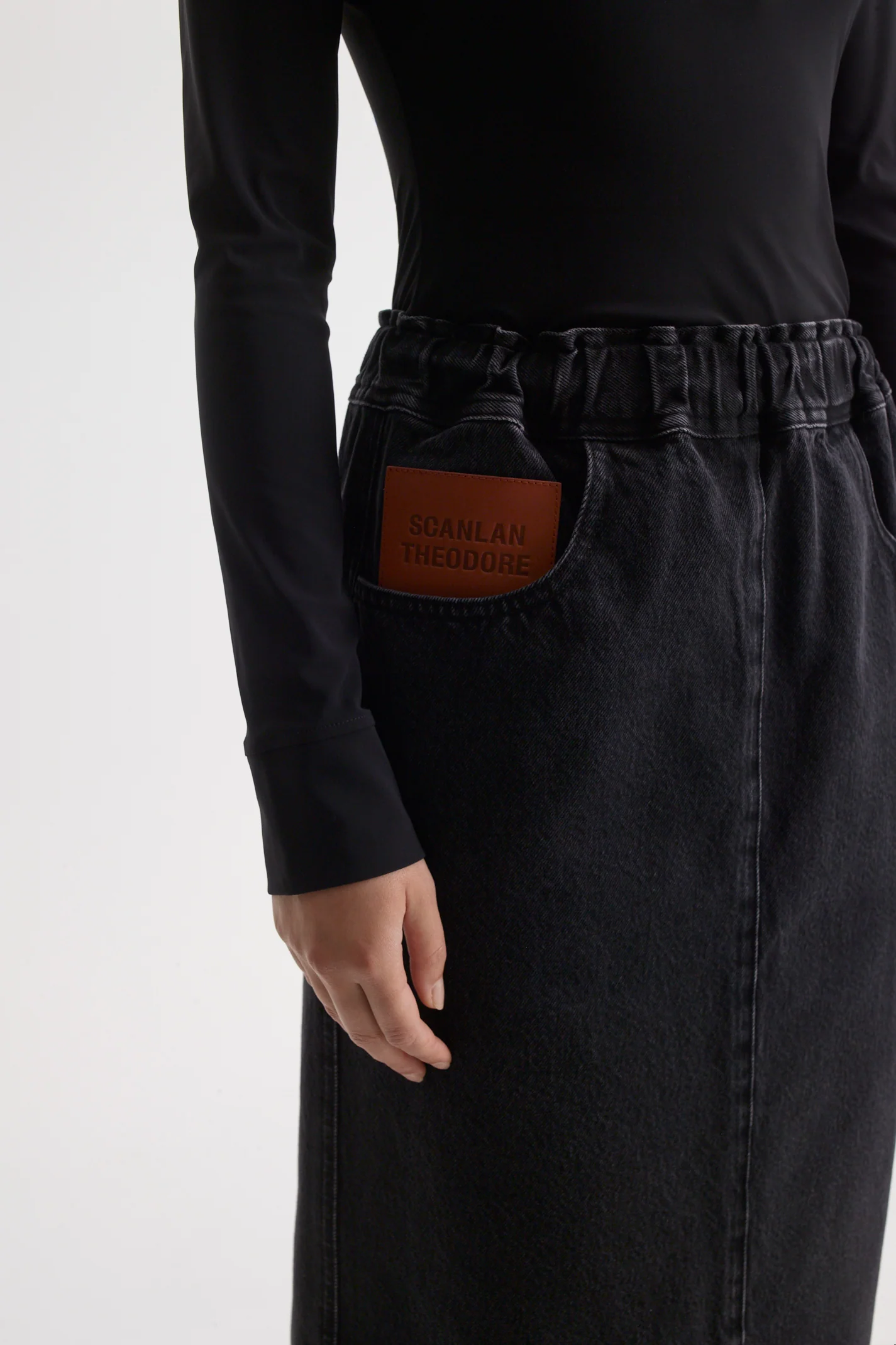 DENIM SOFT WAIST PENCIL SKIRT - Image 7