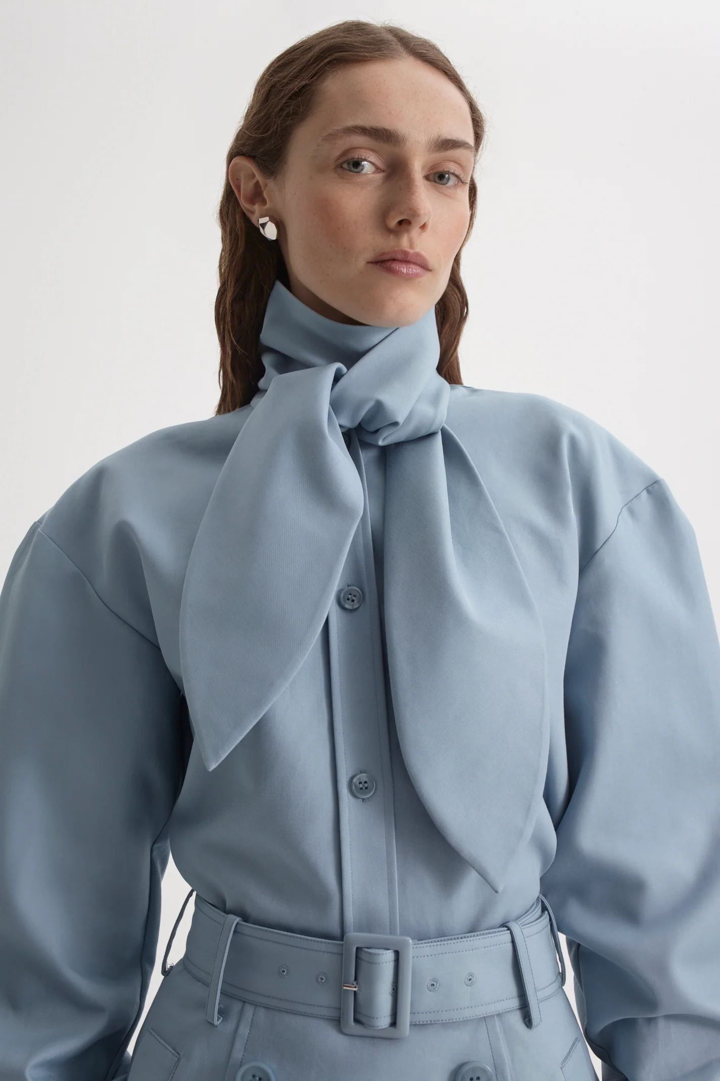 DOUBLE COTTON CRAVAT SHIRT - Image 4