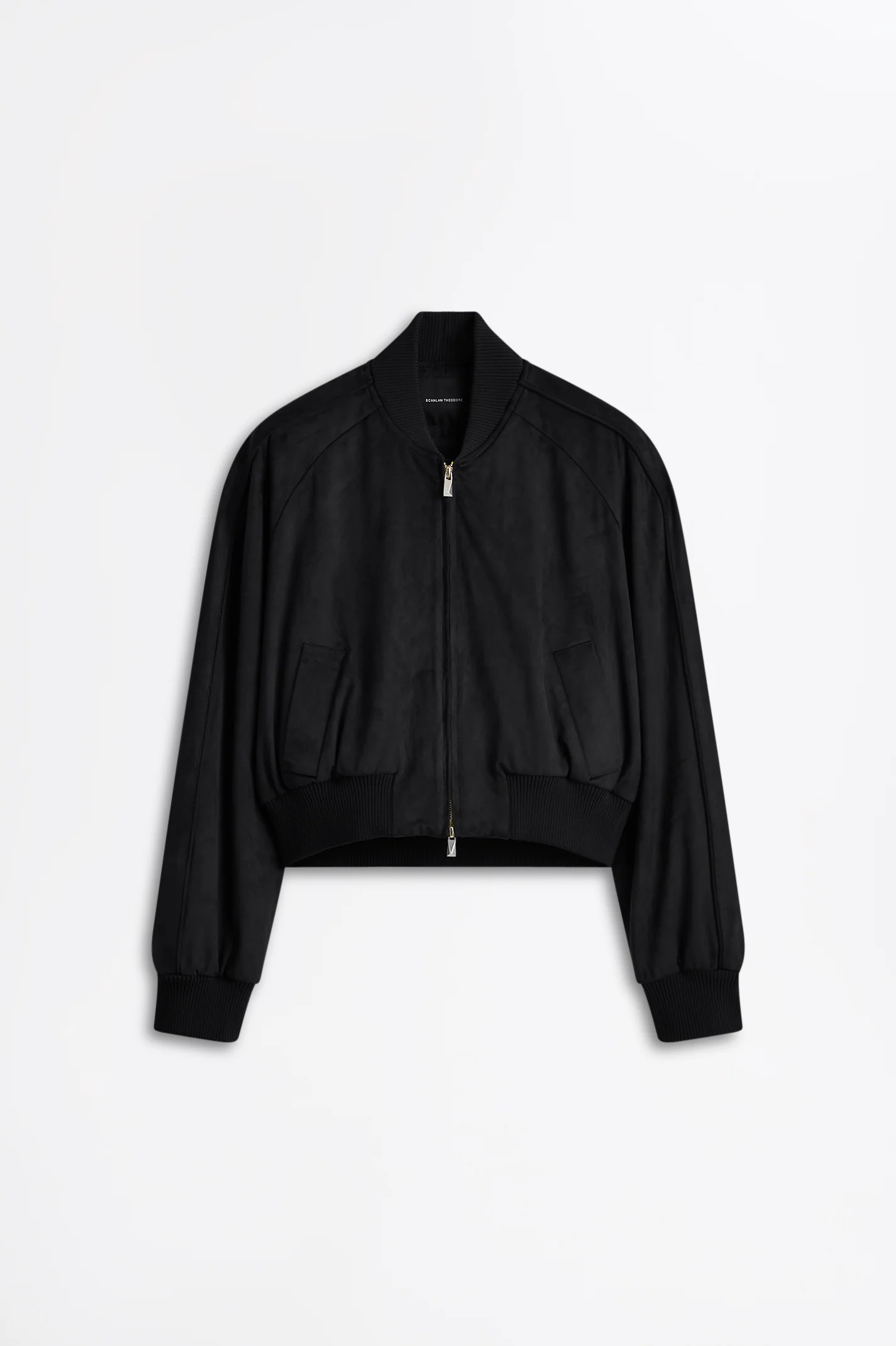 FAUX-SUEDE PIPED BOMBER - Image 2