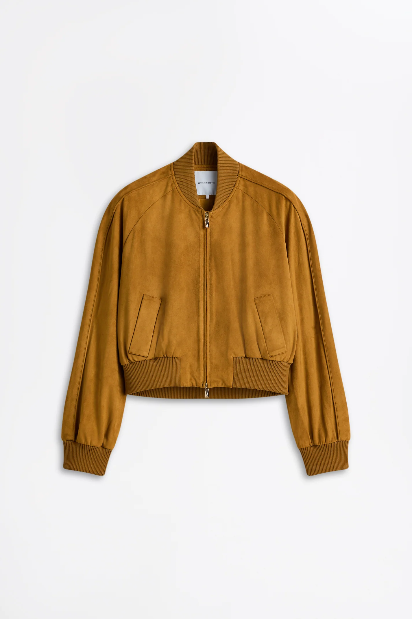 FAUX-SUEDE PIPED BOMBER - Image 2