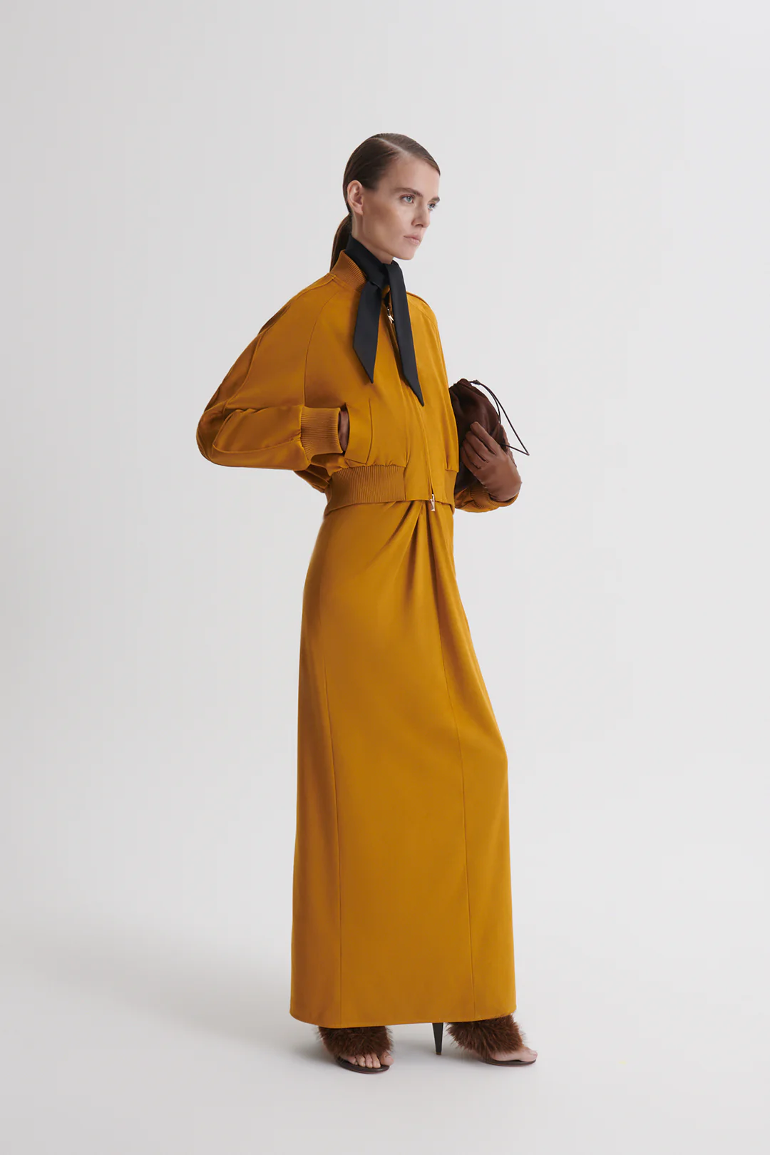 FAUX-SUEDE PIPED BOMBER - Image 5