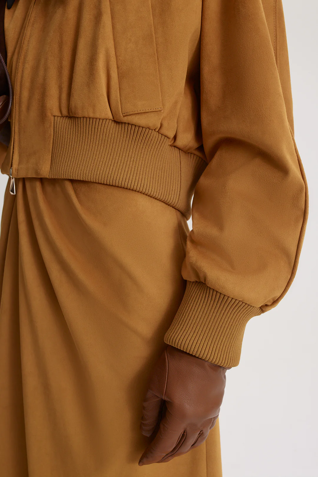FAUX-SUEDE PIPED BOMBER - Image 7