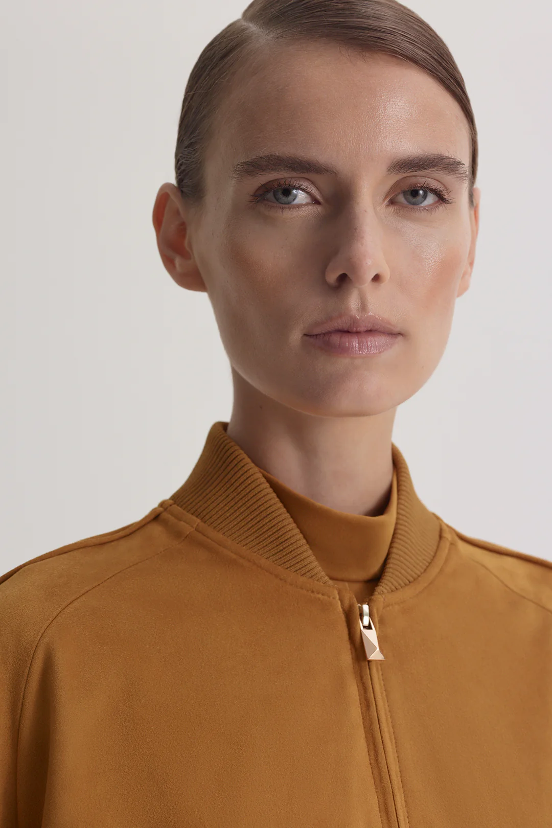 FAUX-SUEDE PIPED BOMBER - Image 8