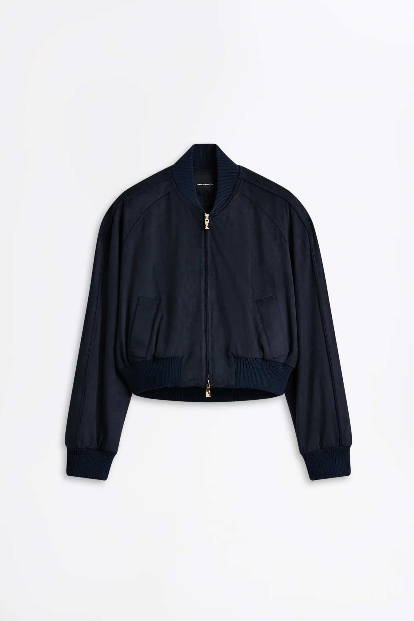 FAUX-SUEDE PIPED BOMBER - Image 2