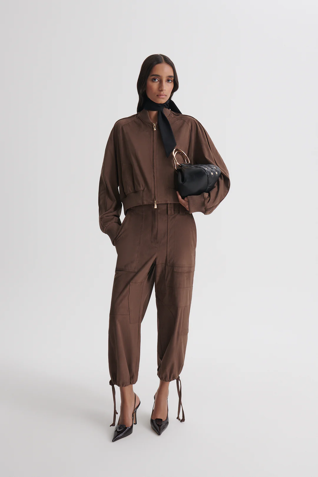 FAUX-SUEDE PIPED BOMBER - Image 3
