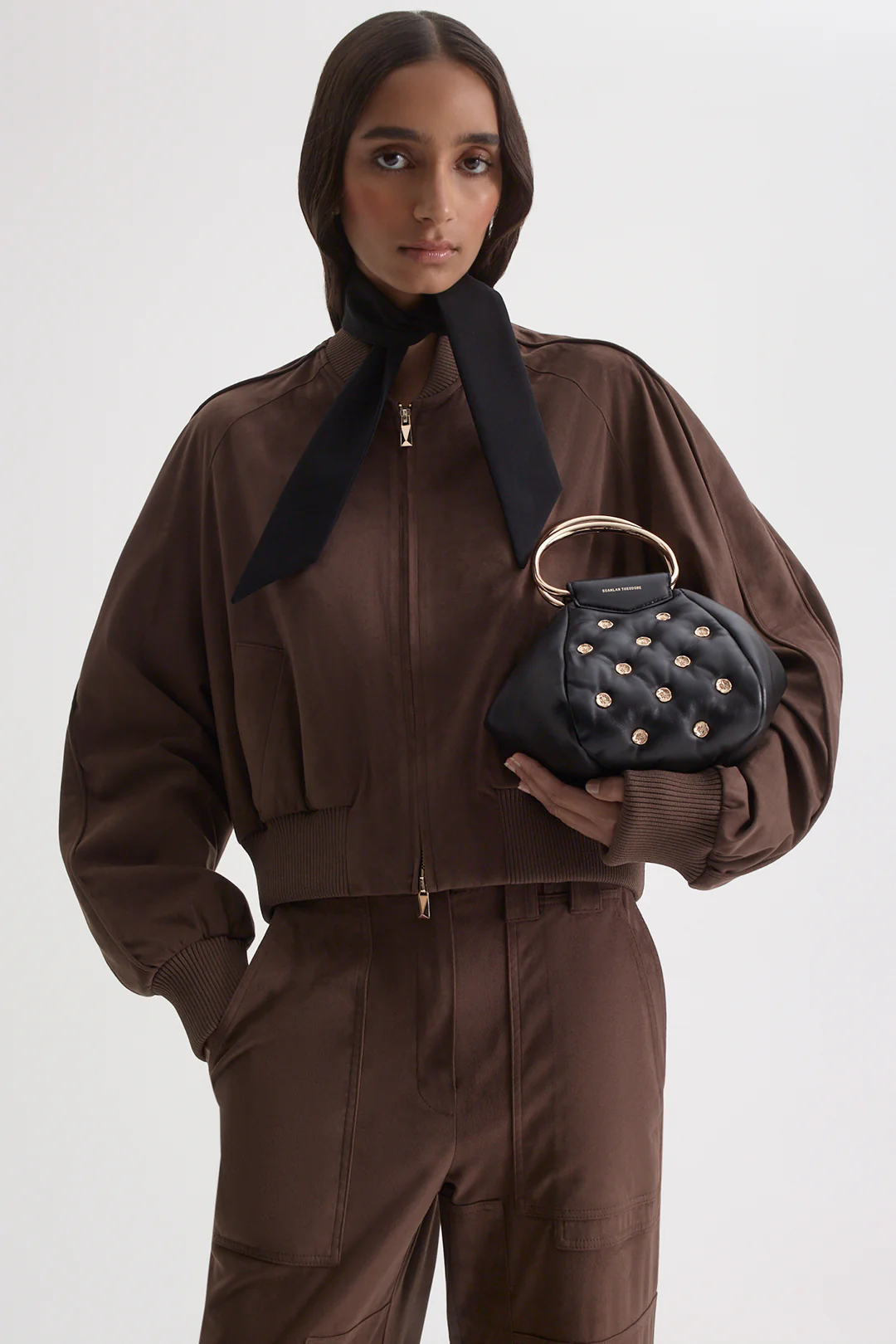 FAUX-SUEDE PIPED BOMBER - Image 6
