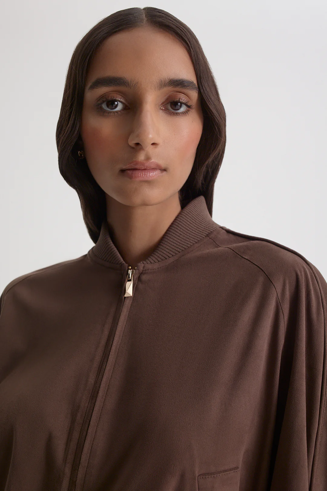 FAUX-SUEDE PIPED BOMBER - Image 7