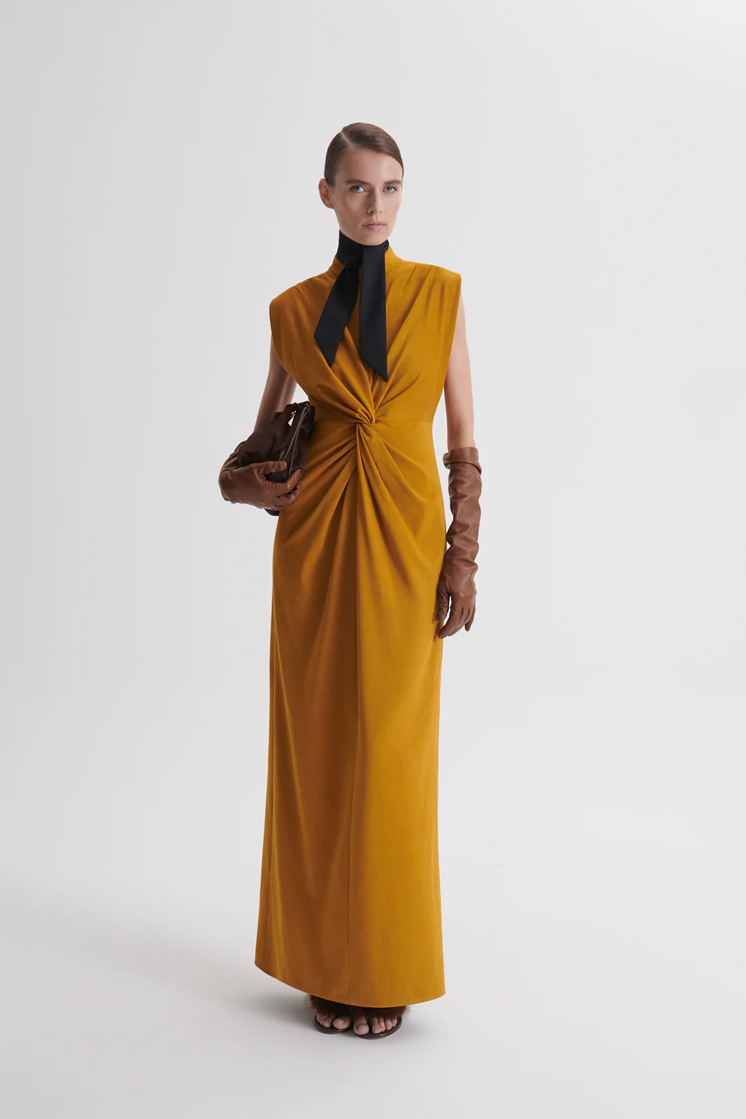 FAUX-SUEDE TURBAN GOWN - Image 4