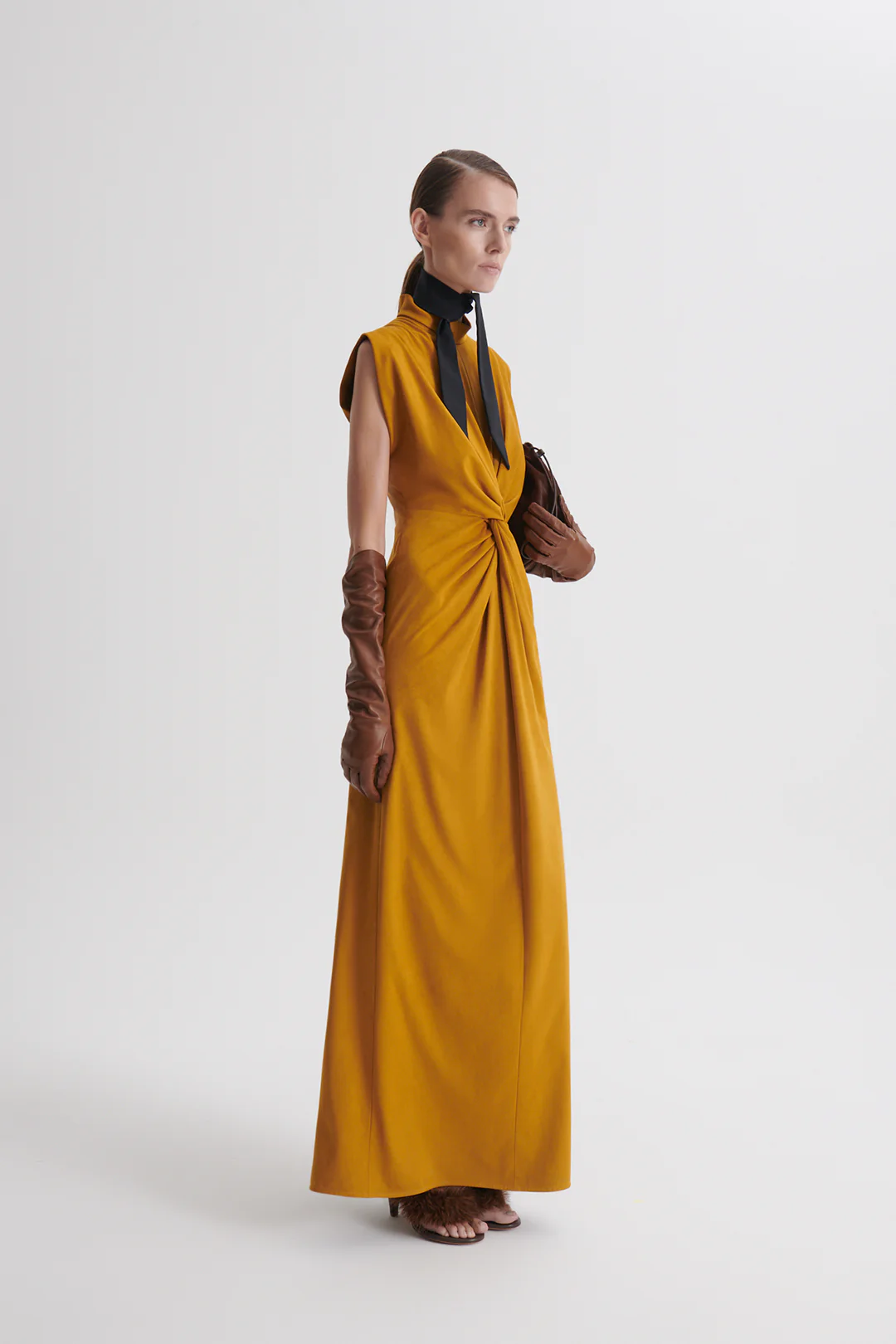 FAUX-SUEDE TURBAN GOWN - Image 5
