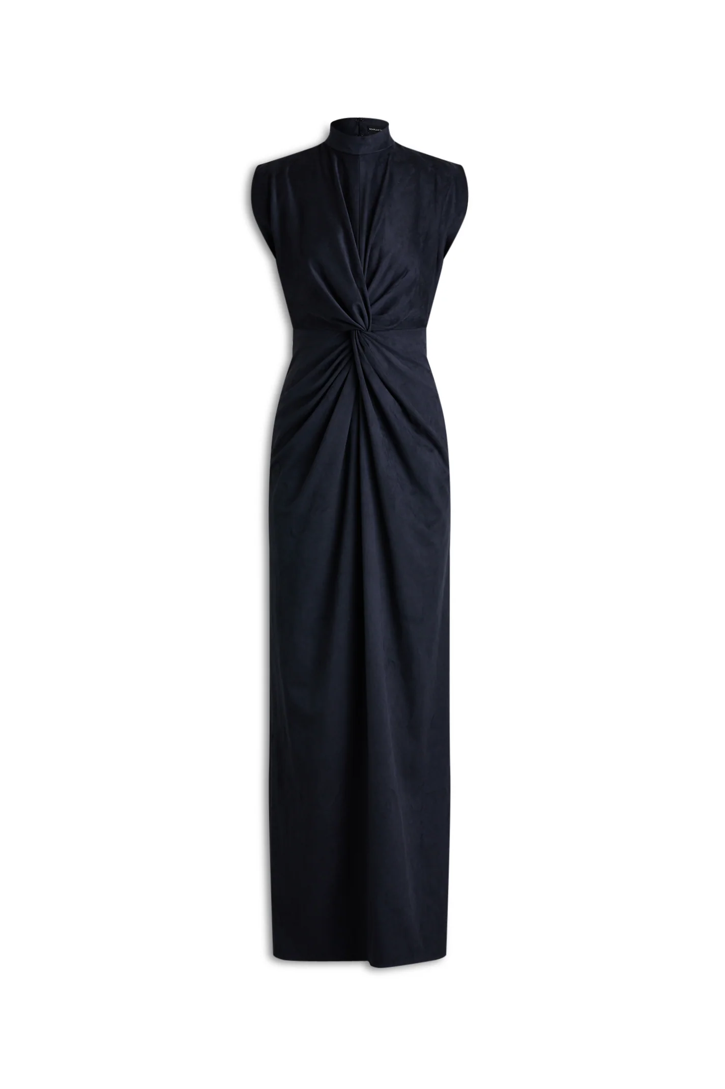 FAUX-SUEDE TURBAN GOWN