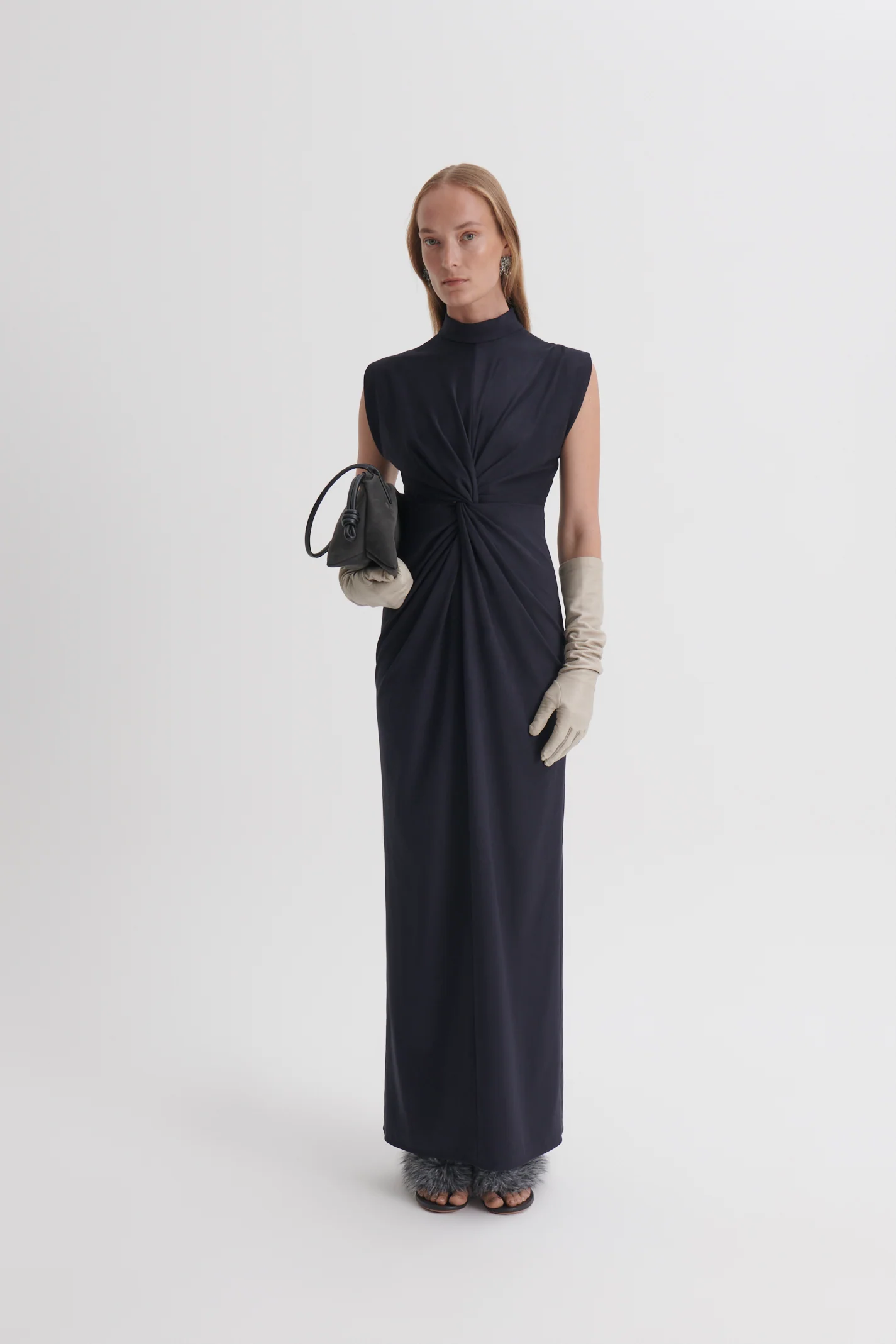FAUX-SUEDE TURBAN GOWN - Image 4