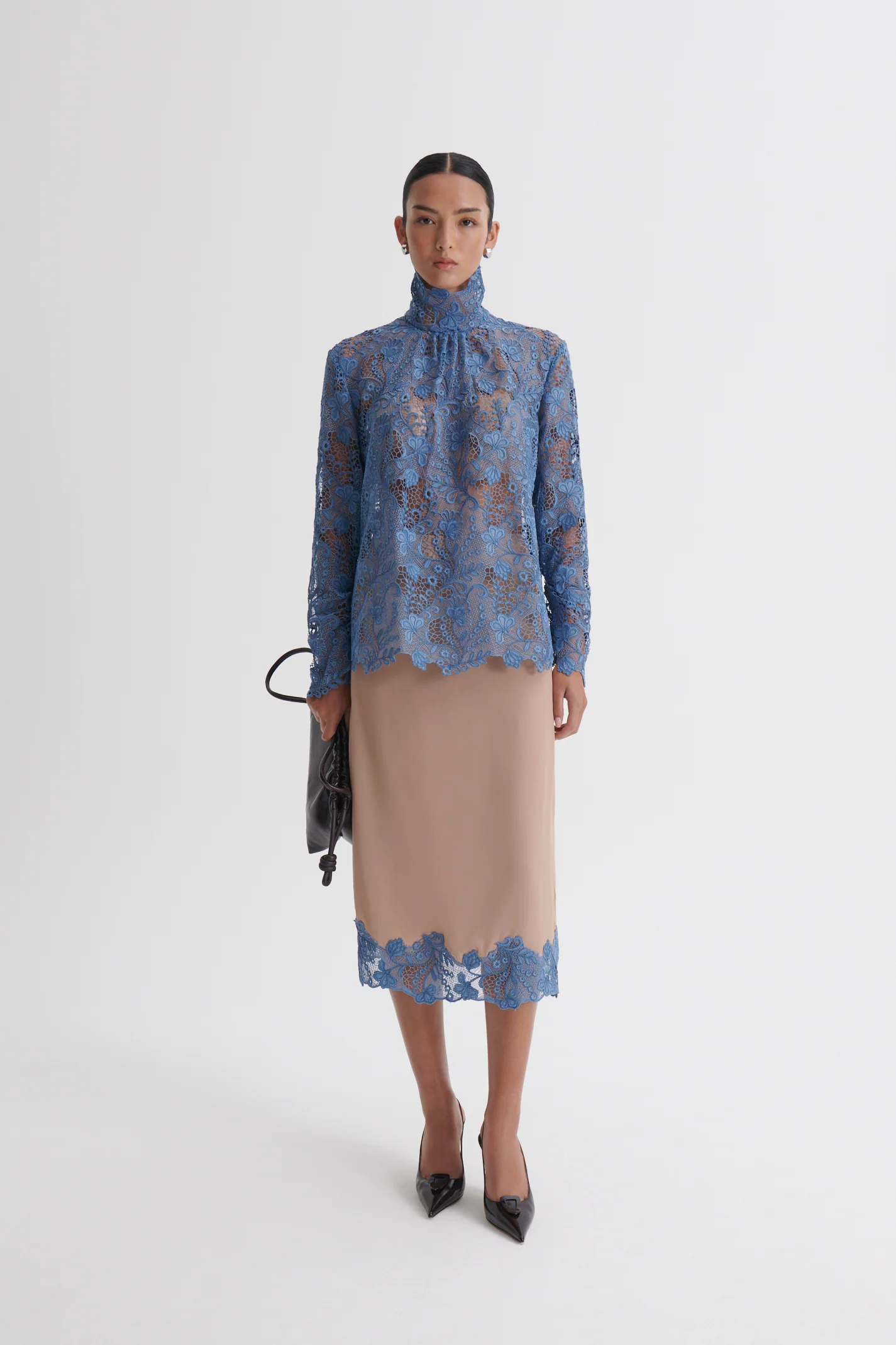 LACE TRIM SILK SKIRT - Image 4