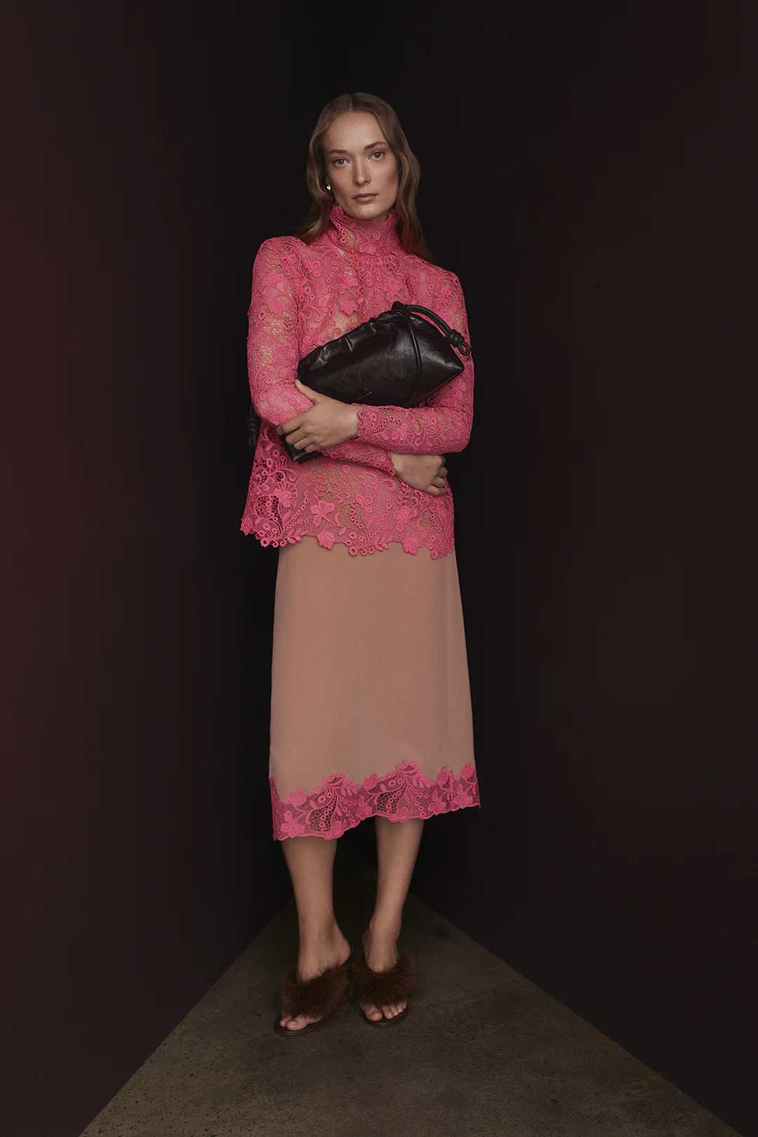 LACE TRIM SILK SKIRT - Image 3
