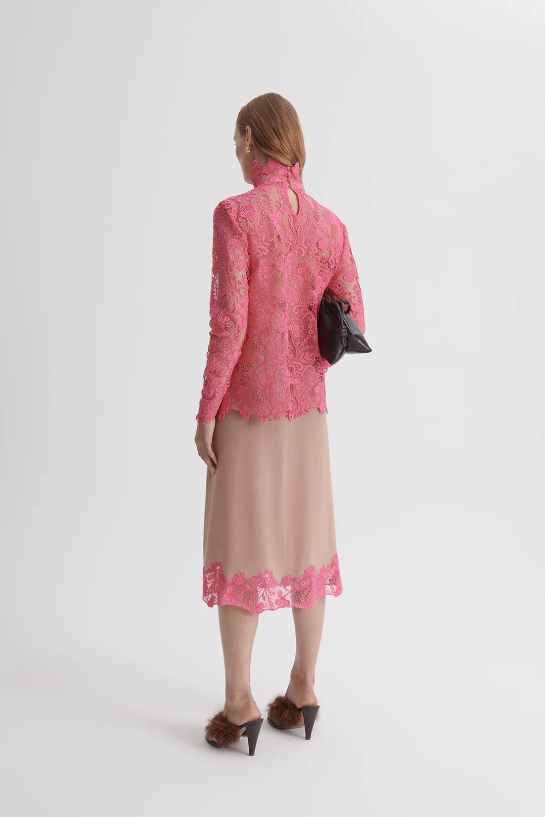 LACE TRIM SILK SKIRT - Image 6