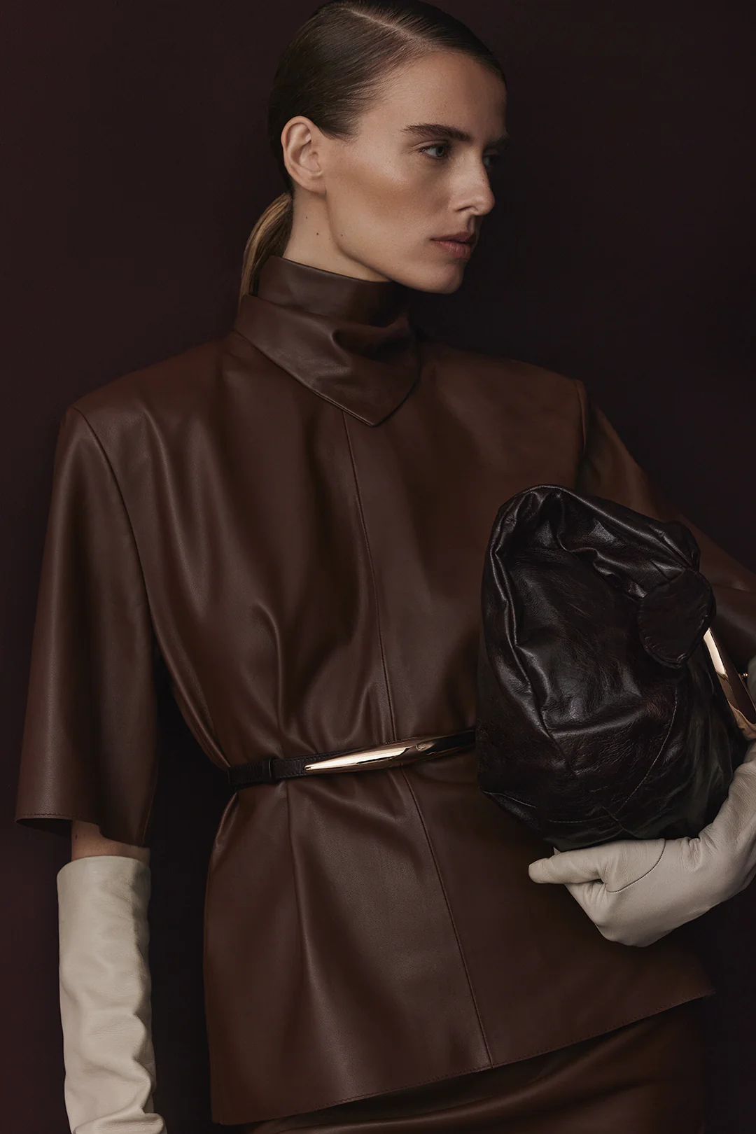 LEATHER CRAVAT TOP - Image 3