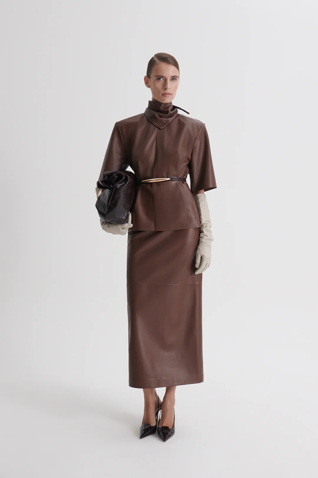 LEATHER CRAVAT TOP - Image 4