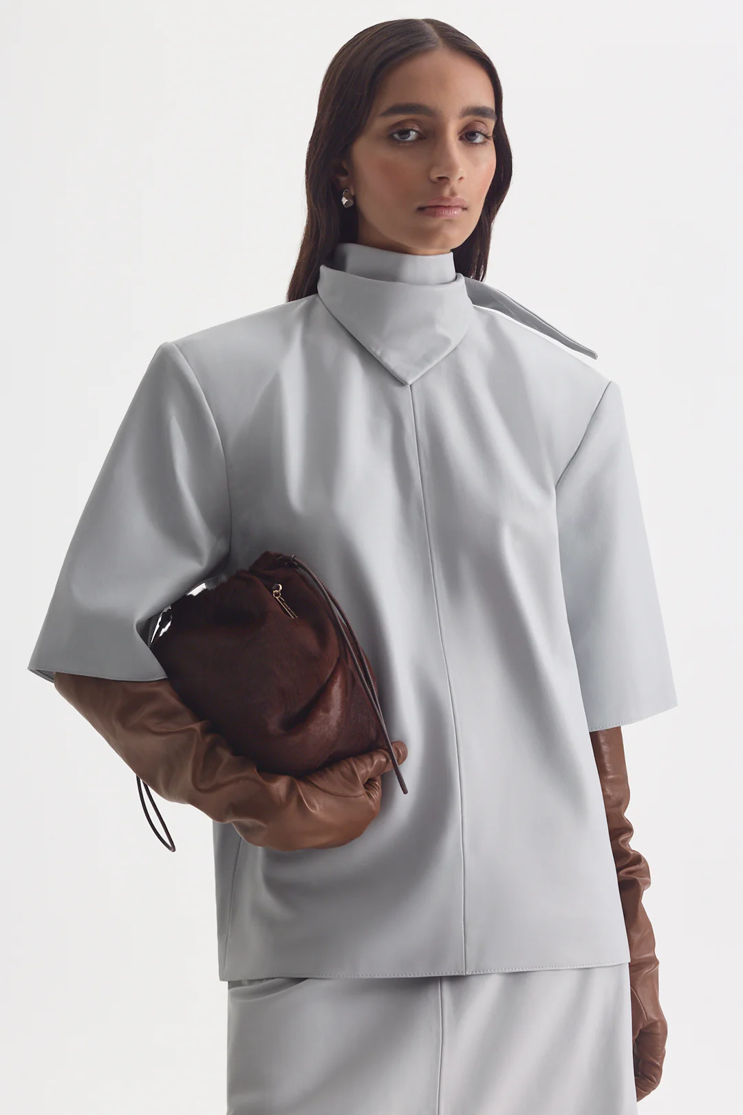 LEATHER CRAVAT TOP - Image 8