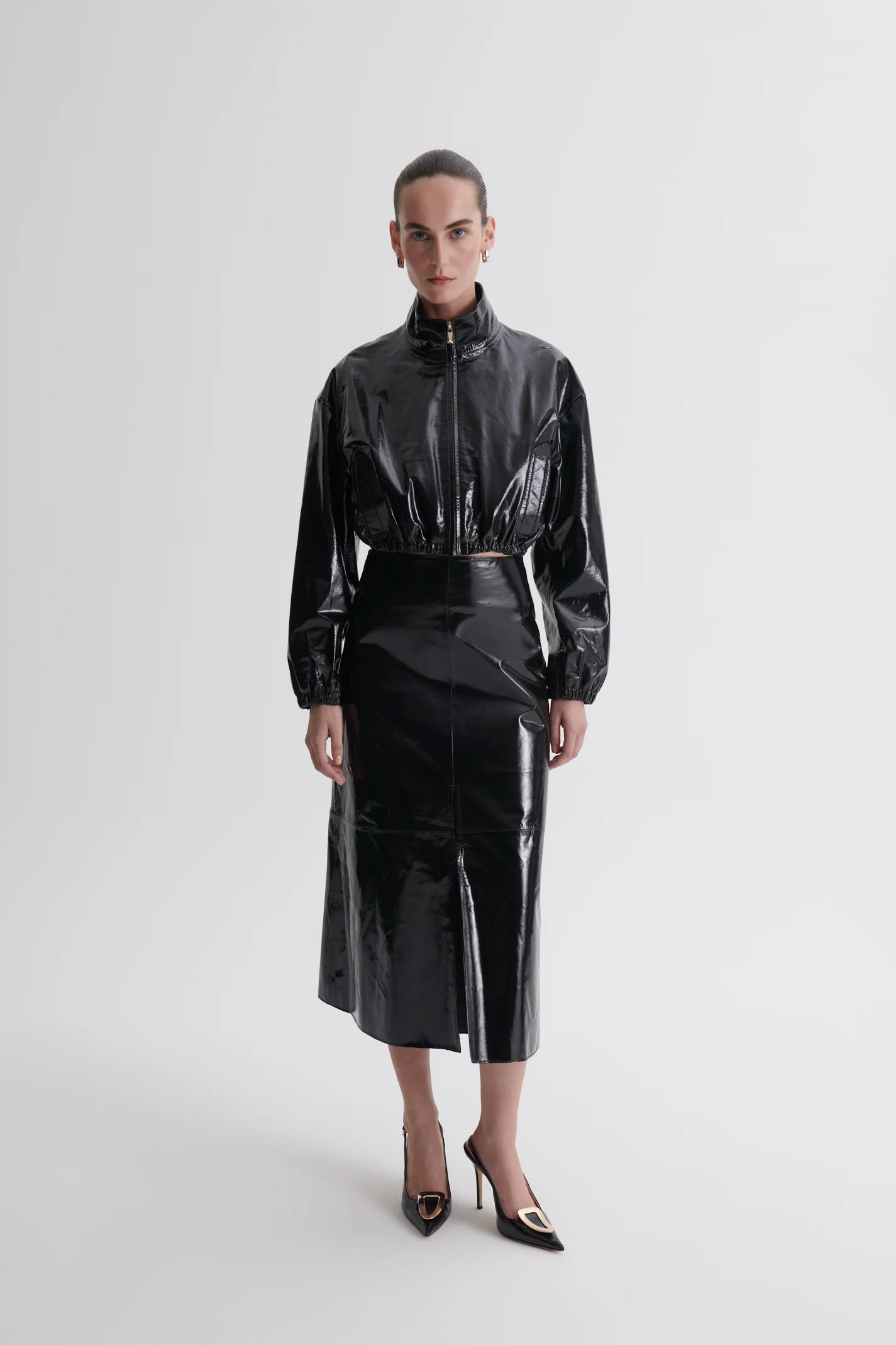 LEATHER DRAPED SKIRT - Image 3