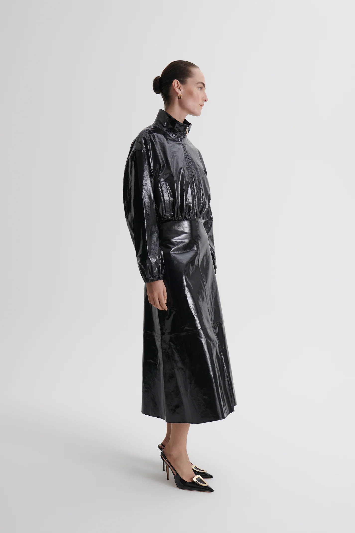 LEATHER DRAPED SKIRT - Image 4