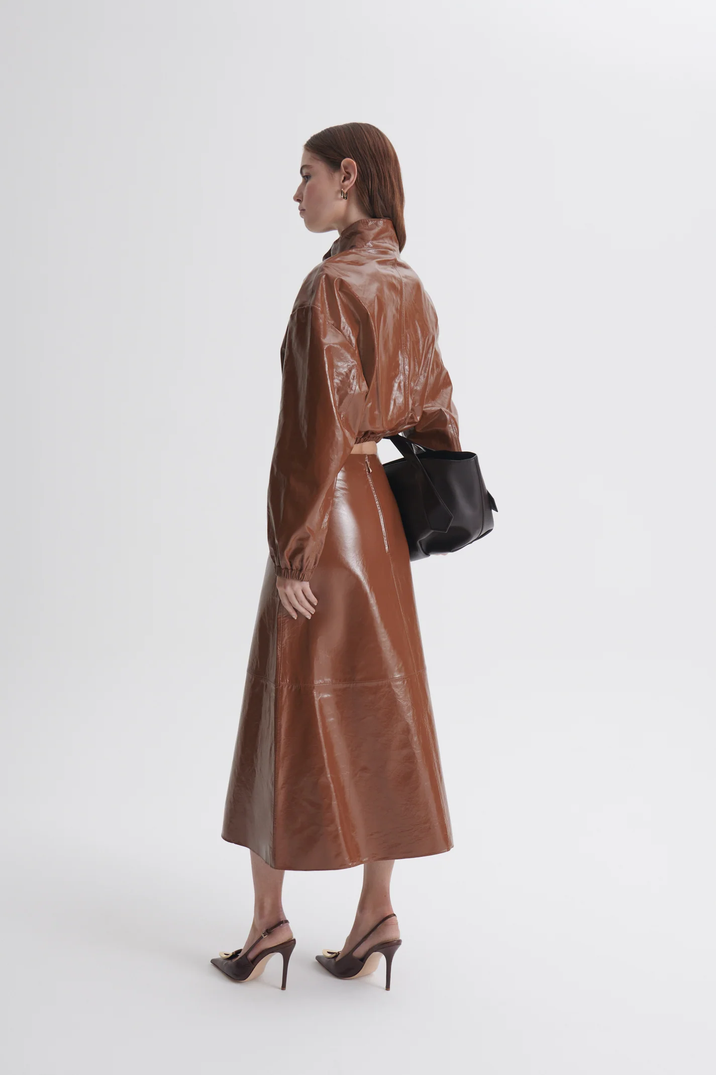 LEATHER DRAPED SKIRT - Image 5
