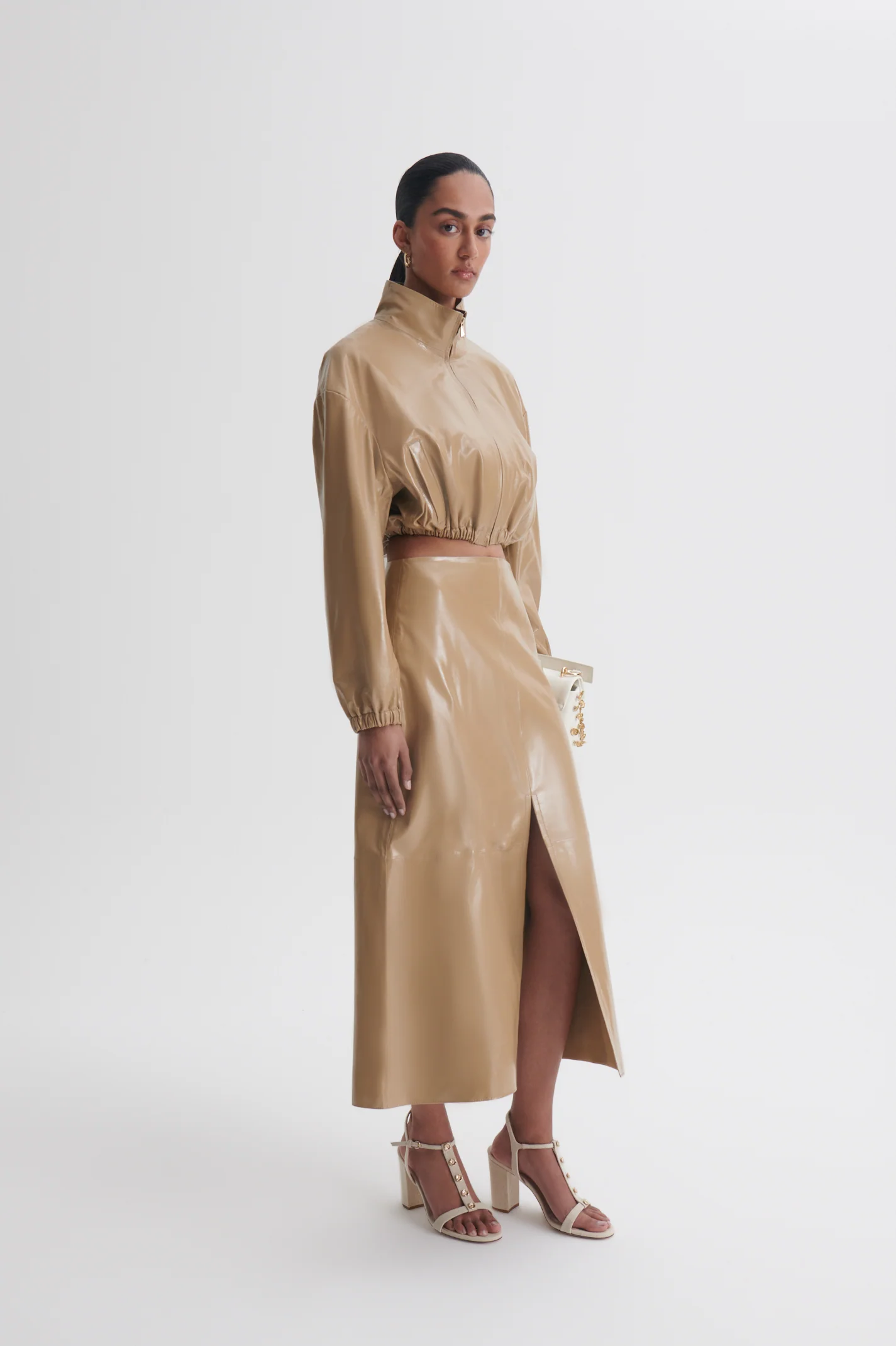 LEATHER DRAPED SKIRT - Image 4