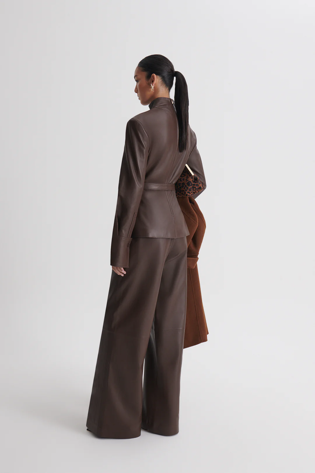 LEATHER FUNNEL NECK TOP - Image 6