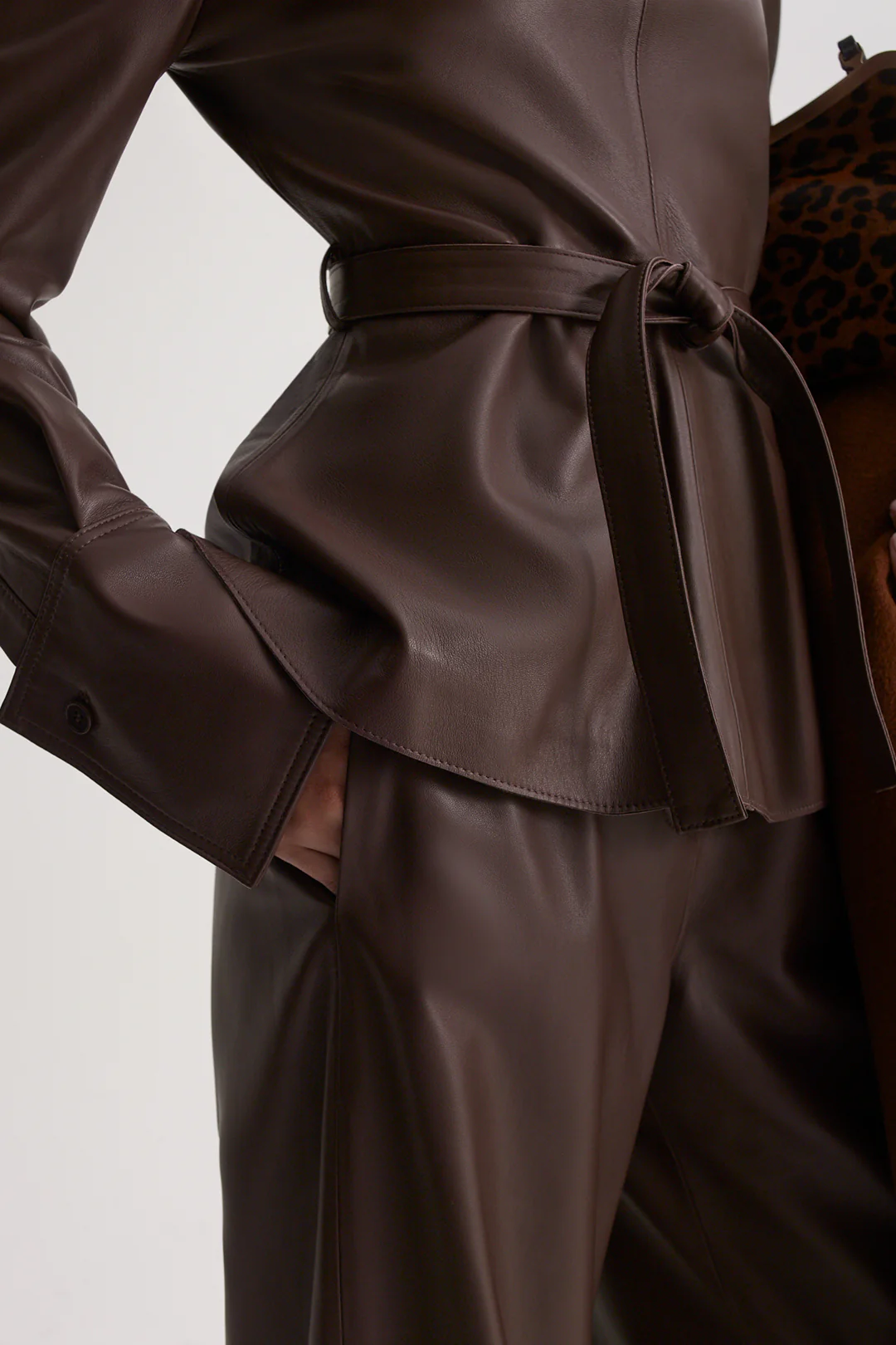 LEATHER FUNNEL NECK TOP - Image 7